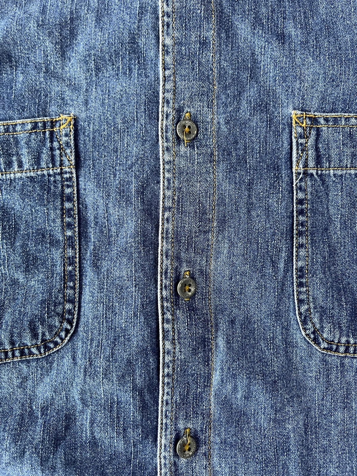 Calvin Klein Vintage Calvin Klein Indigo Denim Mandarin Collar Chambray Size US L / EU 52-54 / 3 - 6 Thumbnail