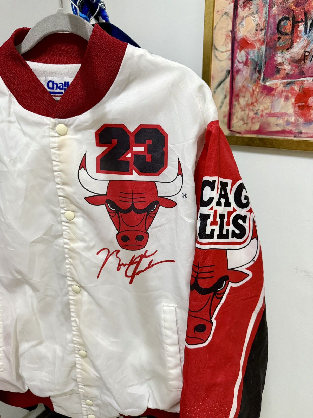 Vintage Vintage 90s Chicago bull Michael Jordan Chalk line Size US L / EU 52-54 / 3 - 6 Thumbnail