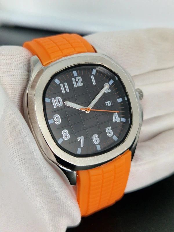 Other Steel 42mm Sport Aquanaut Watch Orange Silicone Strap Size 42 - 2 Thumbnail