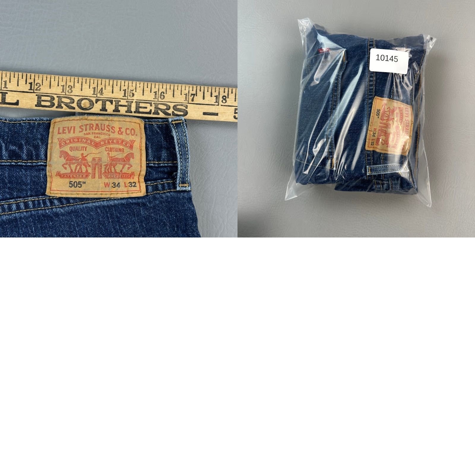 Levi's Levis 505 Jeans Mens 34x32 Dark Wash Regular Fit Straight Leg Casual Stretch Size US 34 / EU 50 - 9 Thumbnail