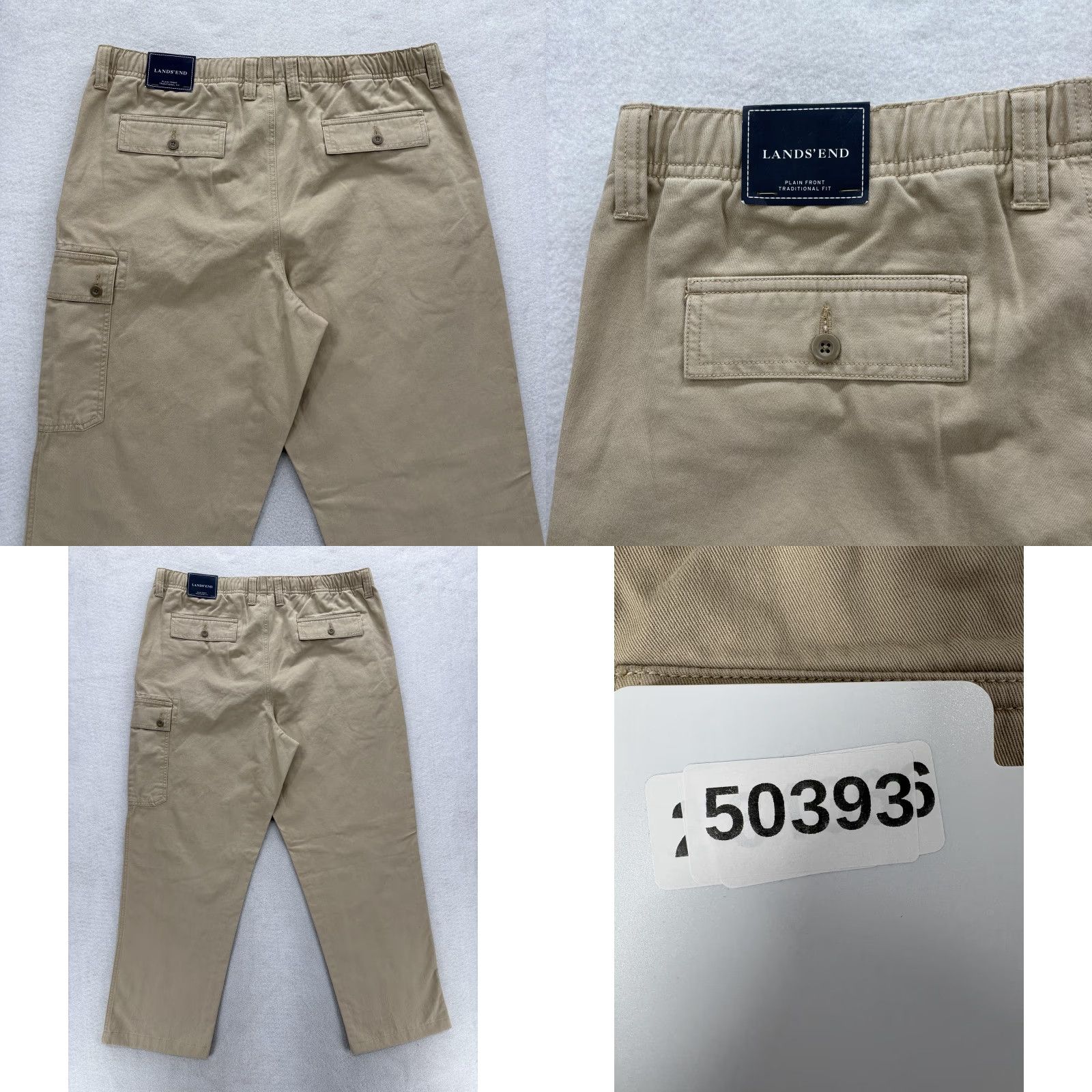 Lands' End Lands' End Cargo Pants Mens Large Beige Classic Fit Size US 33 - 9 Thumbnail