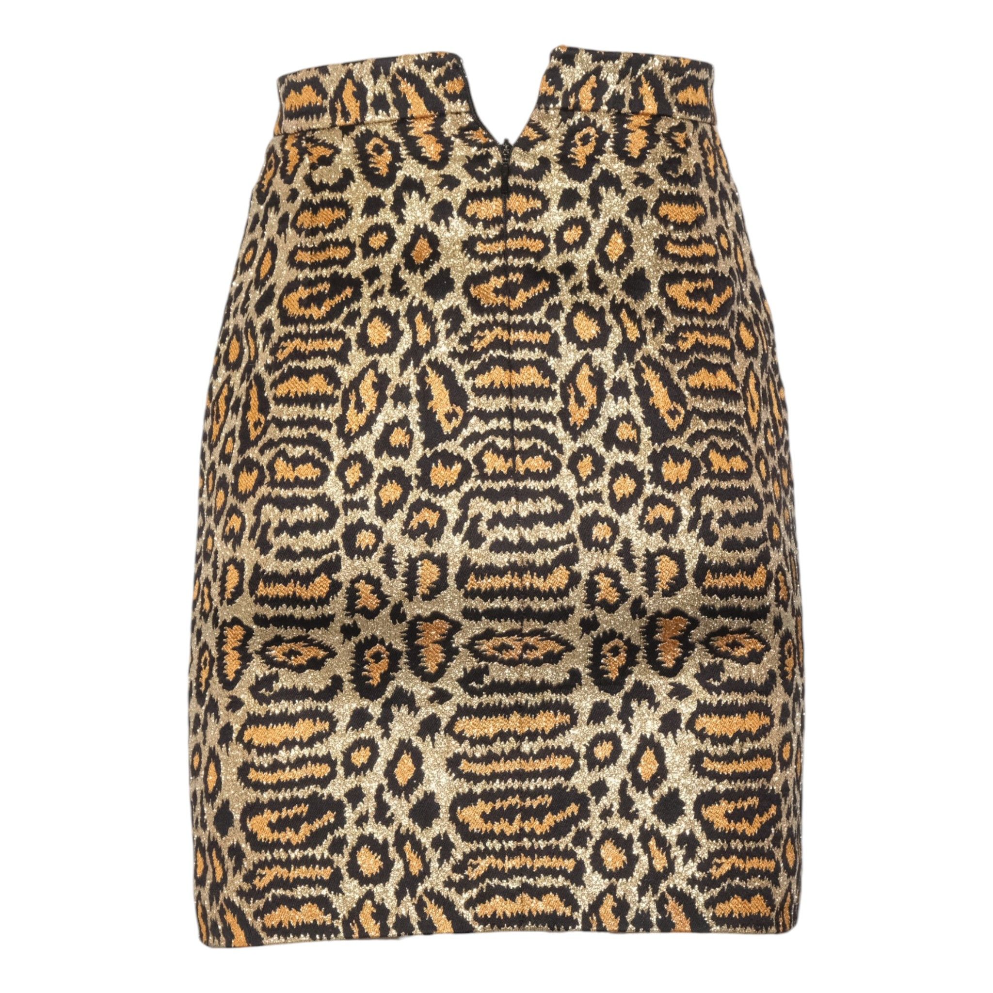 Saint Laurent Paris SS 2014 Runway Brocate Leopard Mini Skirt Size 25" / US 0 / IT 36 - 2 Thumbnail