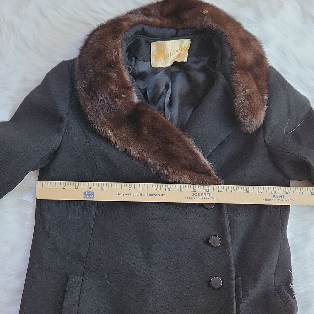 Other M. Solomon Vintage Fur Collar Black Coat Women's Size Medium Size M / US 6-8 / IT 42-44 - 9 Thumbnail