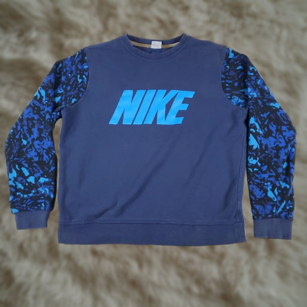 Nike Nike Camouflage Pullover Sweater Sweatshirt Blue XL Mens Size US XL / EU 56 / 4 - 1 Thumbnail