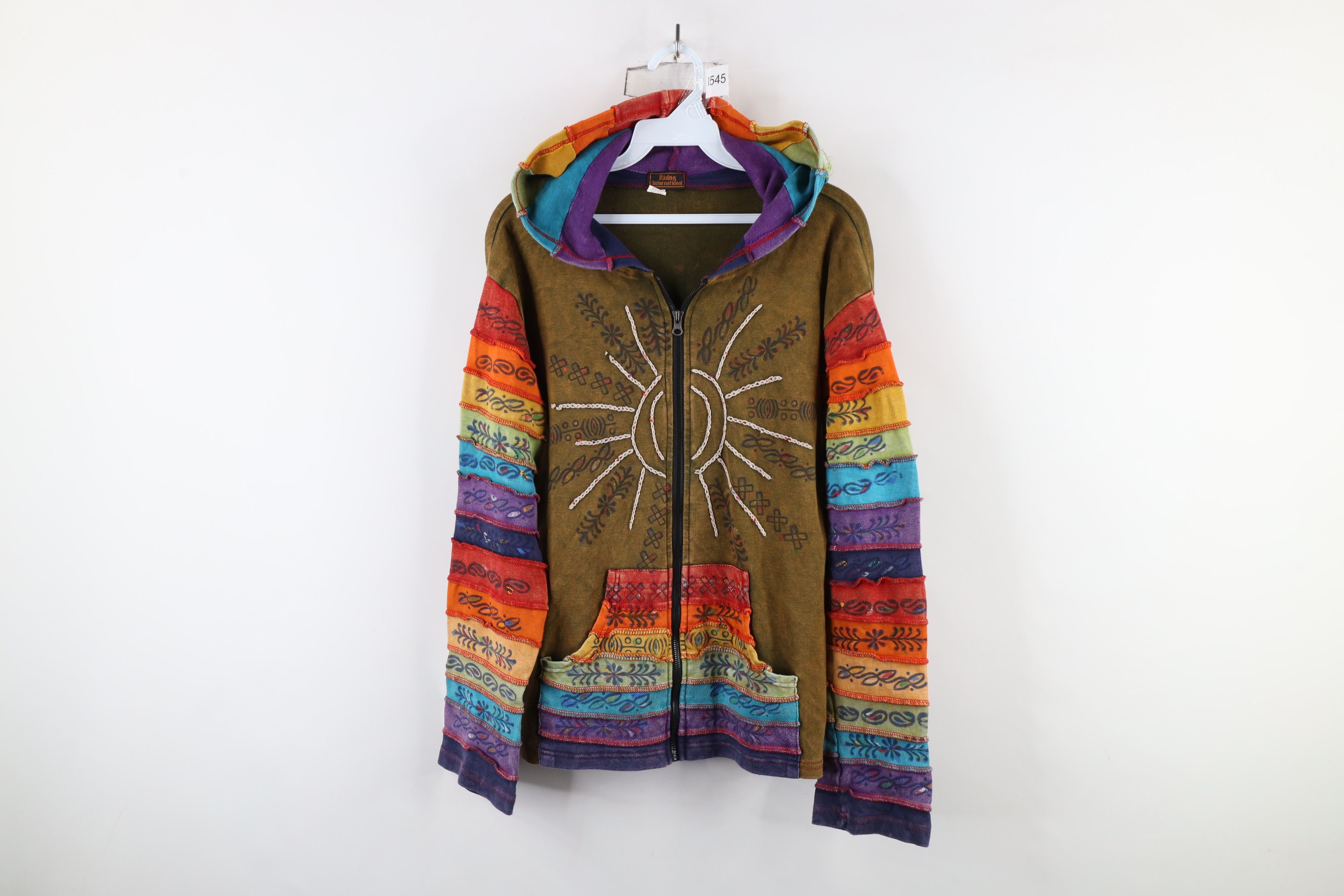 Vintage Vintage 90s Streetwear Fairy Sun Flower Full Zip Hoodie Size M / US 6-8 / IT 42-44 - 1 Thumbnail