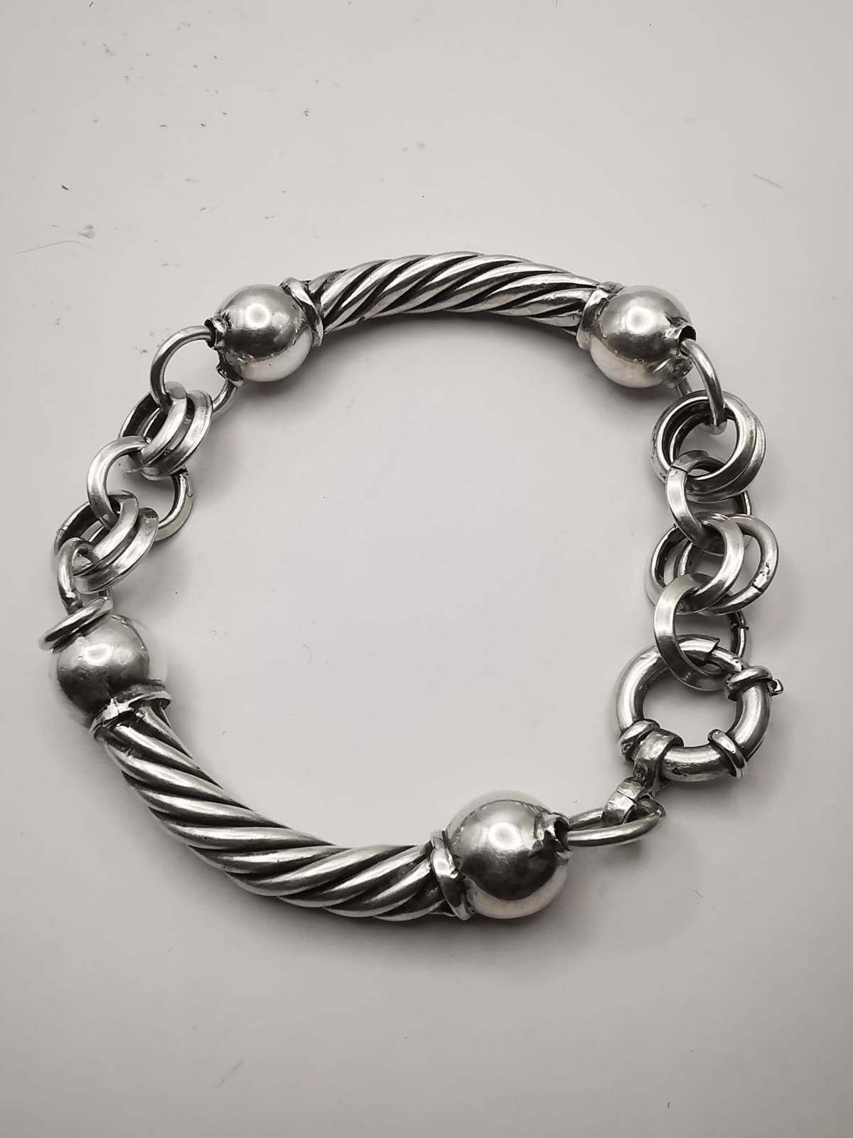 Sterling Silver Vintage jewelry Bracelet 925 Sterling Silver 30,6g Size ONE SIZE - 4 Thumbnail