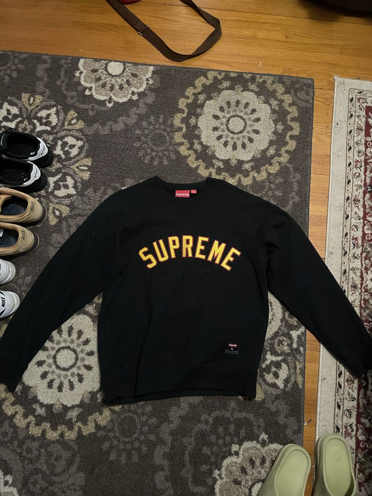 Supreme Supreme Kanji Logo Crewneck Black | Grailed 