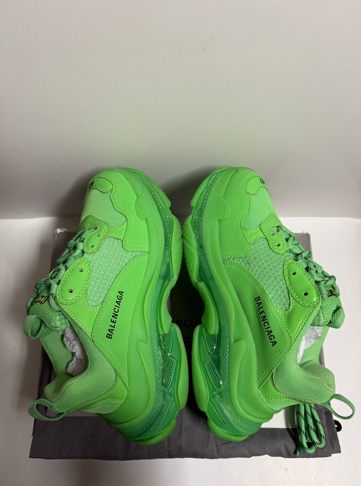 Balenciaga BALENCIAGA TRIPLE S GREEN NEON TRAINERS SZ 42 Size US 9 / EU 42 - 6 Thumbnail