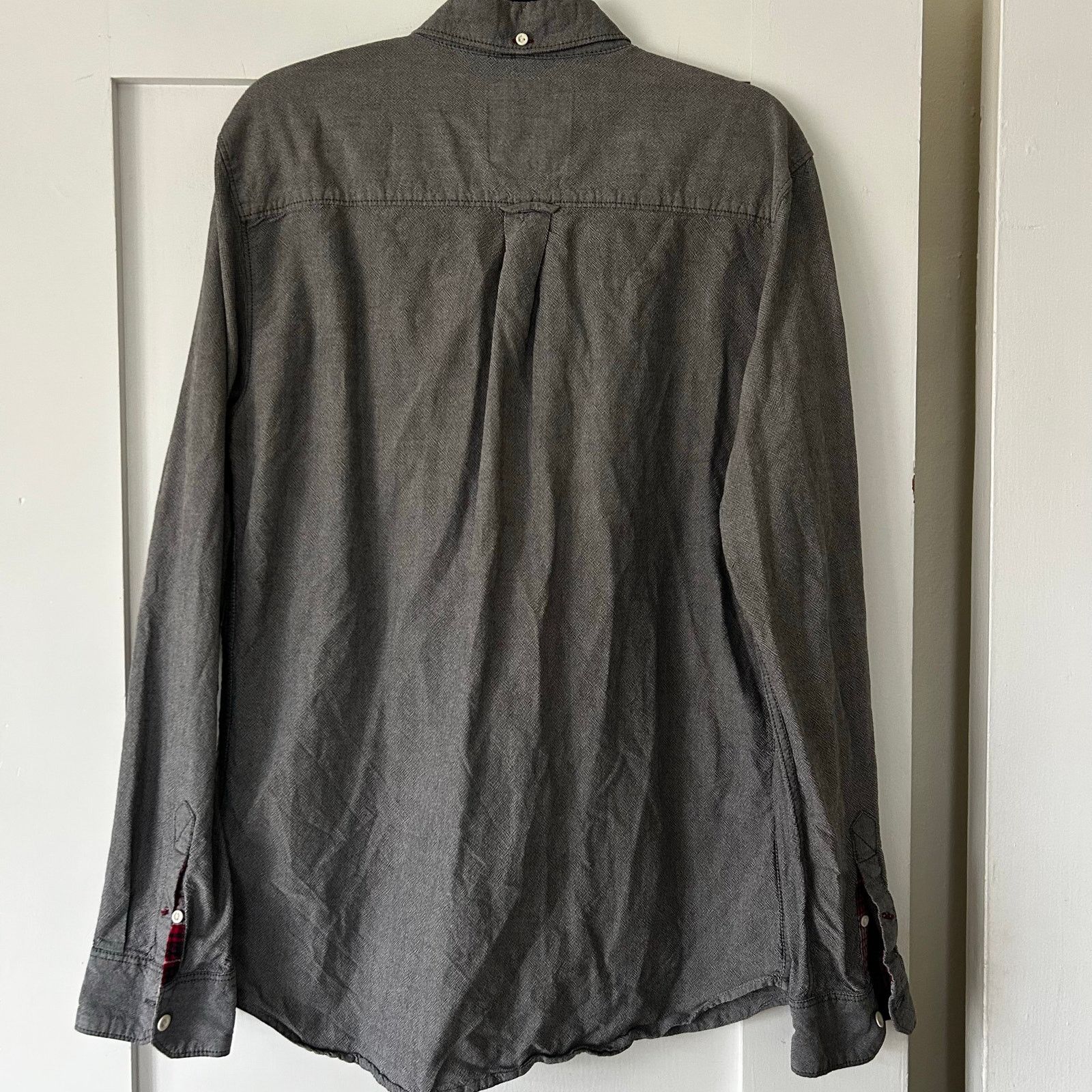Vans Men’s gray vans, button-down T-shirt with plaid trim Size US L / EU 52-54 / 3 - 2 Thumbnail