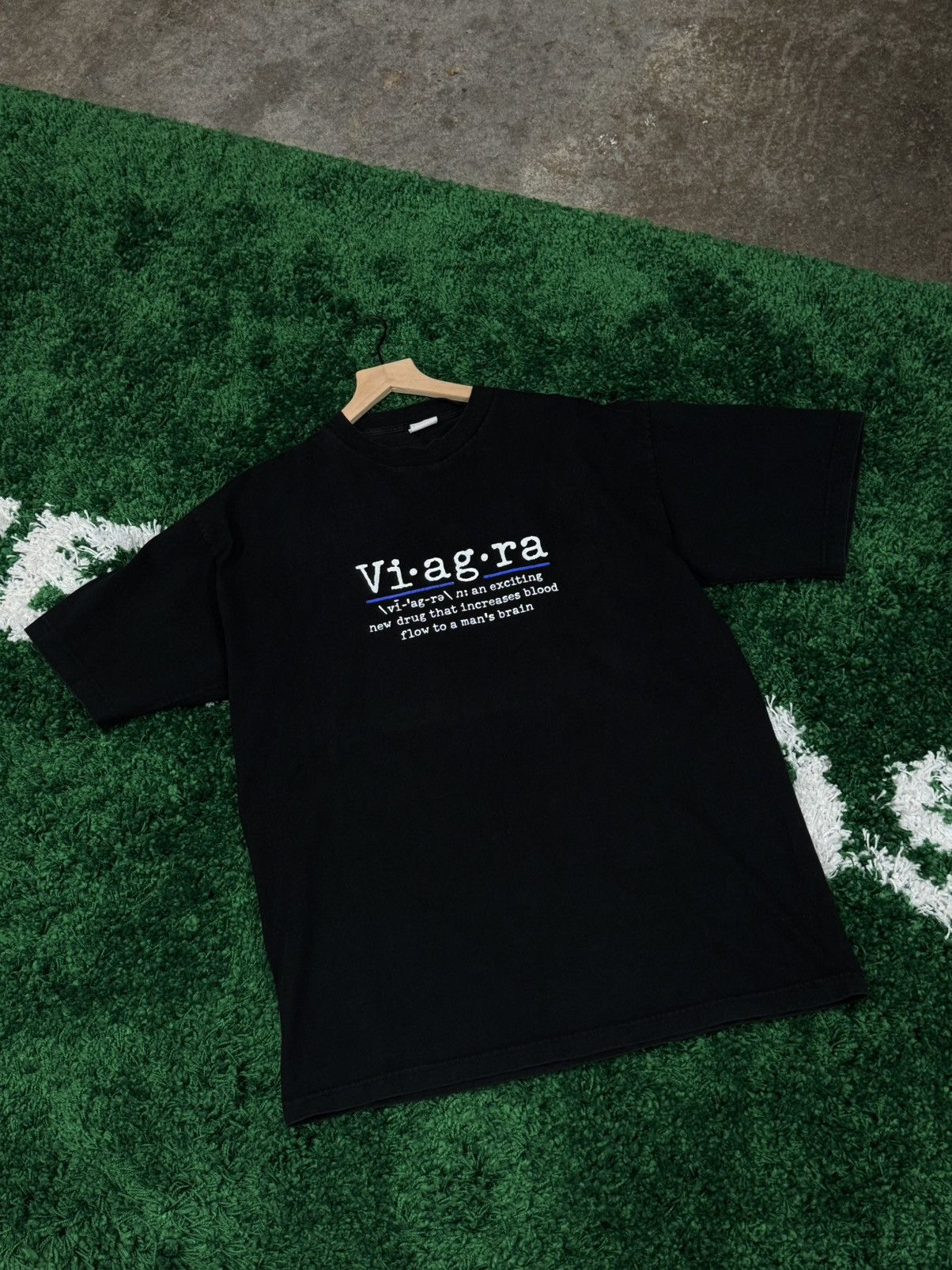 Vintage RARE Vintage Viagra Definition Tee Black XL 90s Size US XL / EU 56 / 4 - 1 Thumbnail