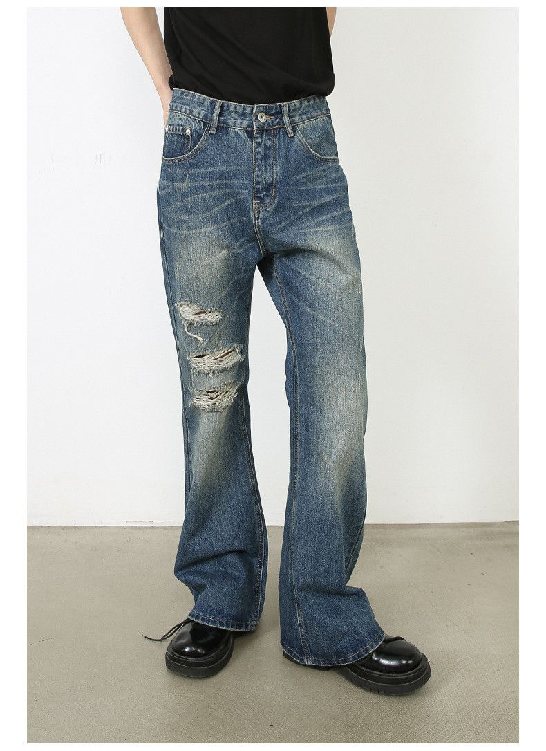 Japanese Brand Japanese retro loose straight-leg ripped flared jeans Size US 32 / EU 48 - 2 Thumbnail