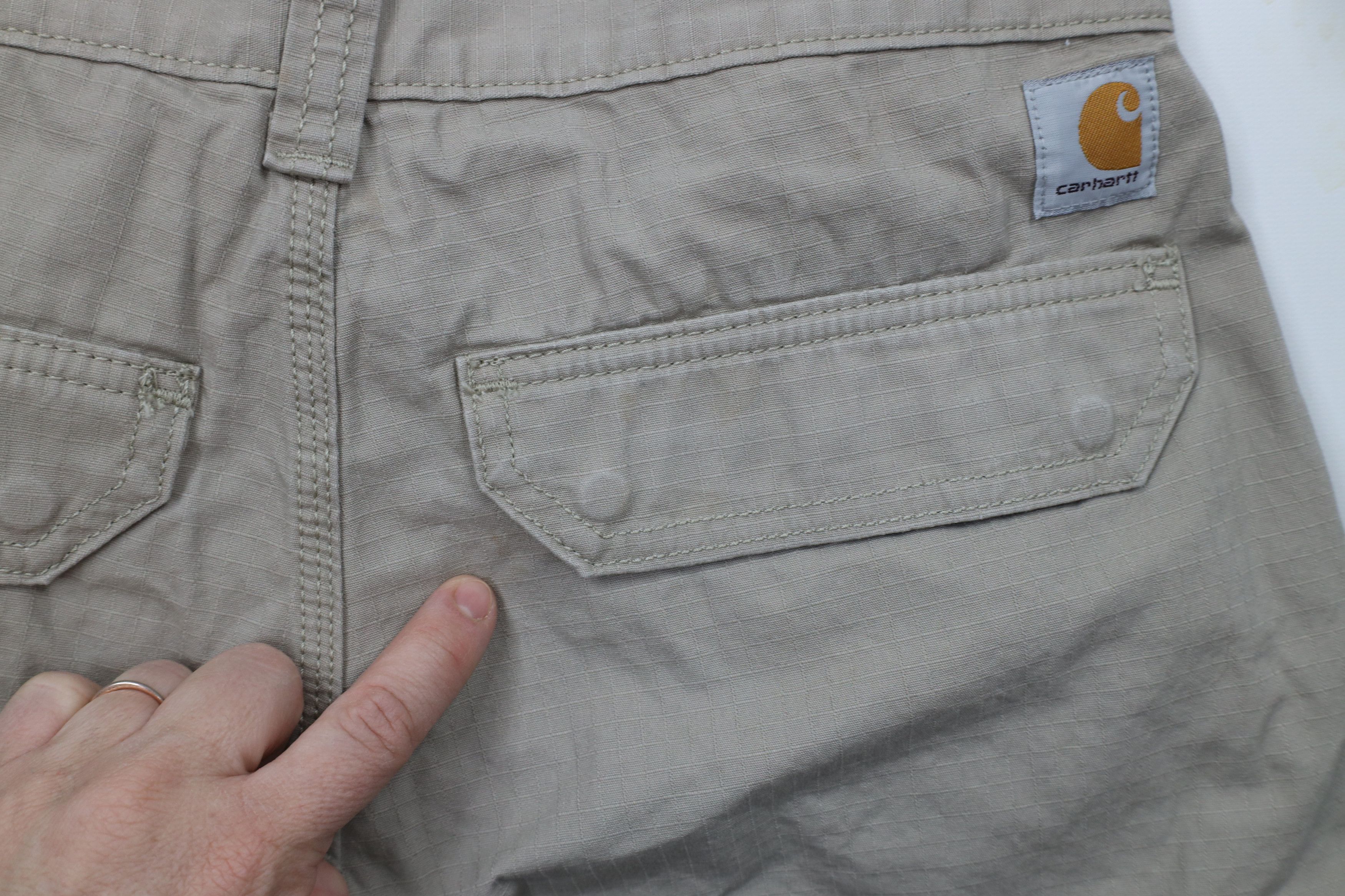 Carhartt × Vintage Vintage Carhartt Spell Out Relaxed Fit Ripstop Shorts Beige Size US 30 / EU 46 - 13 Thumbnail