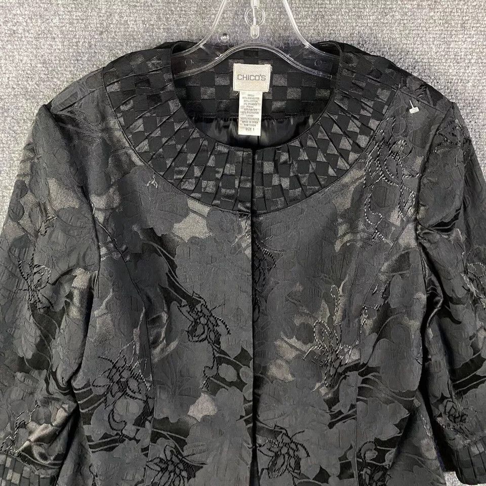 Chicos Chico's Jacket Women's 1 Blazer Floral Polyester Blend Size ONE SIZE - 2 Thumbnail