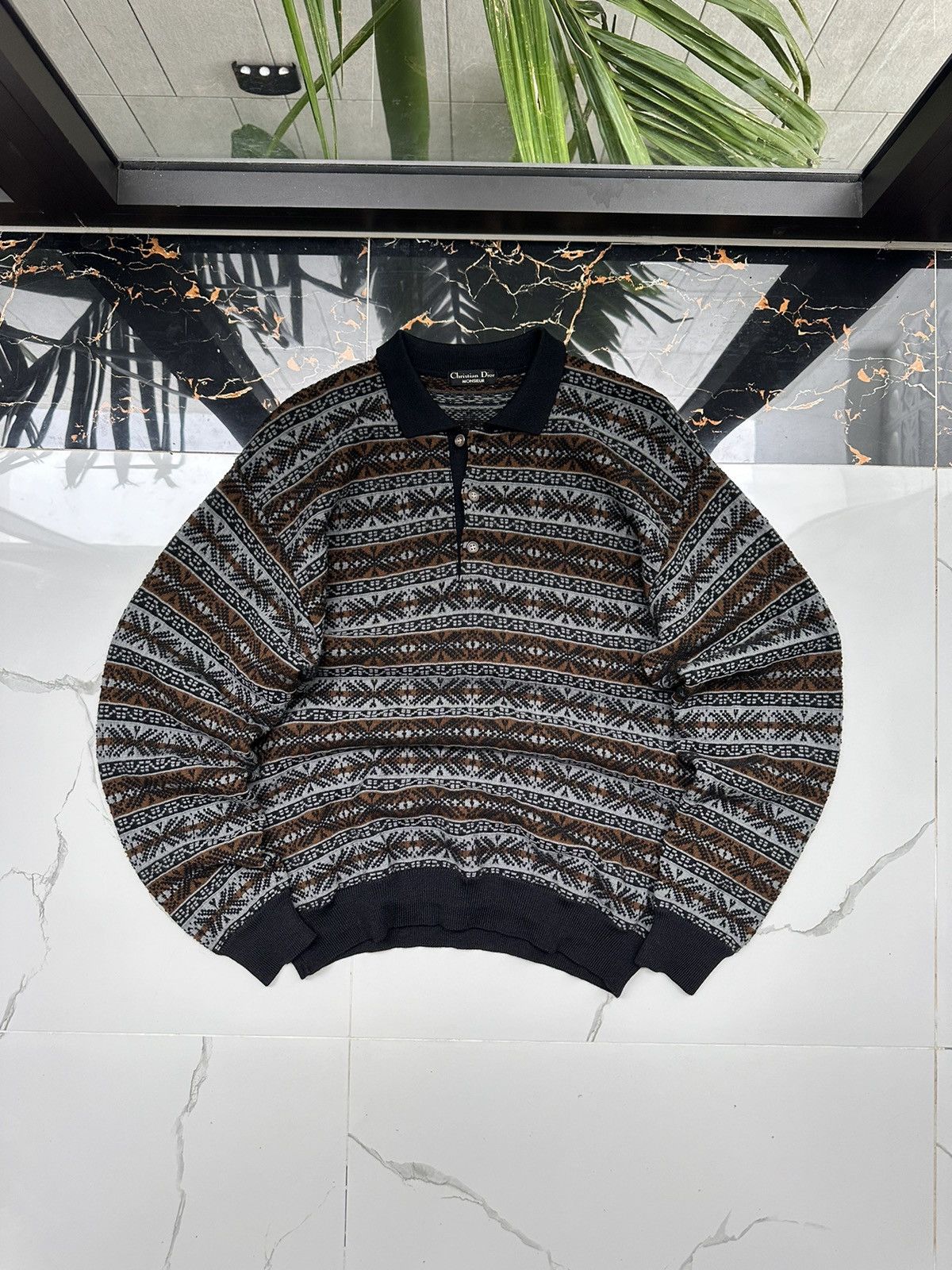Christian Dior Monsieur × Vintage CHRISTIAN DIOR MONSIEUR VINTAGE RETRO SWEATER Size US L / EU 52-54 / 3 - 2 Thumbnail