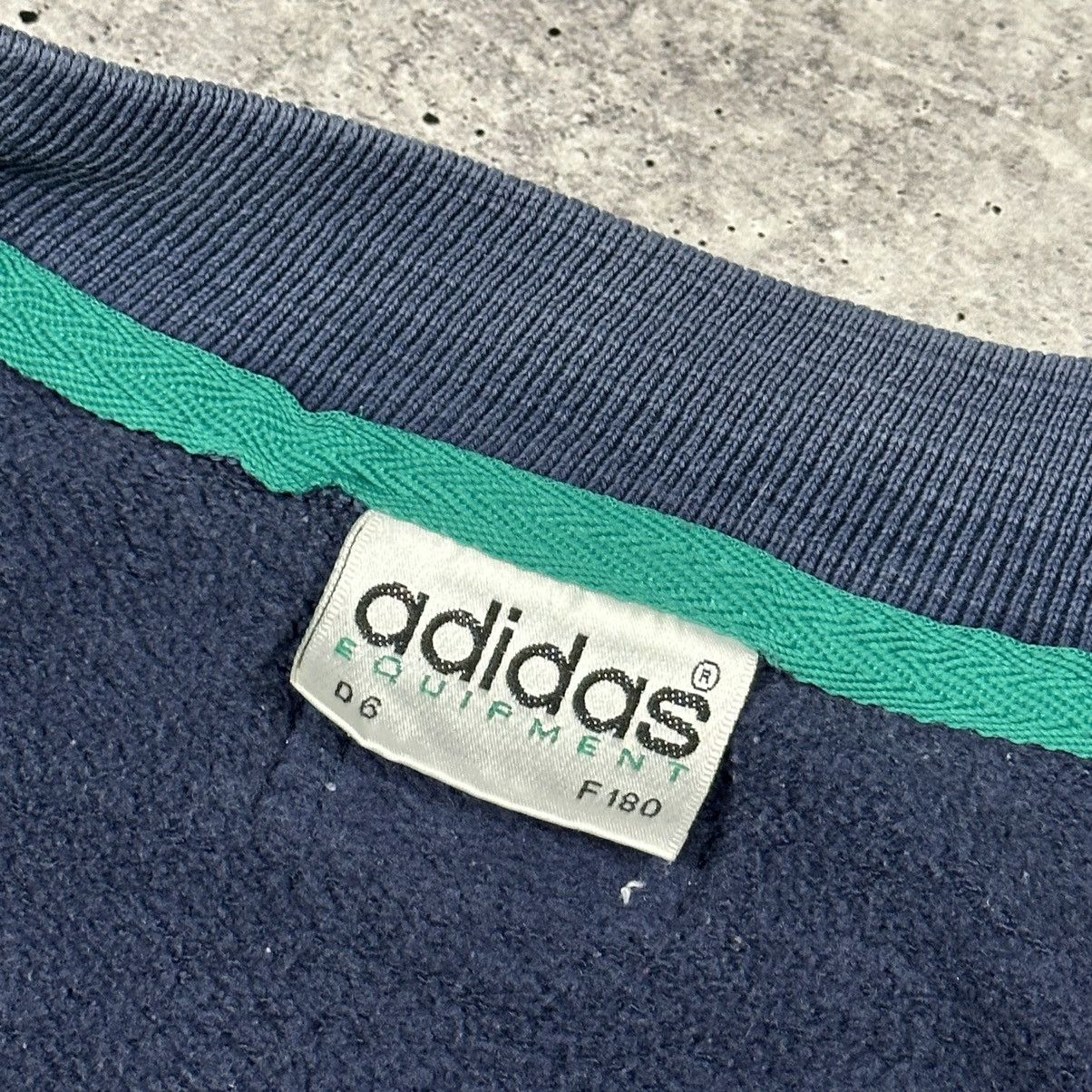 Adidas × Vintage Vintage 90s Adidas Equipment 1/4 Zip Sweatshirt Blue Size US M / EU 48-50 / 2 - 13 Thumbnail