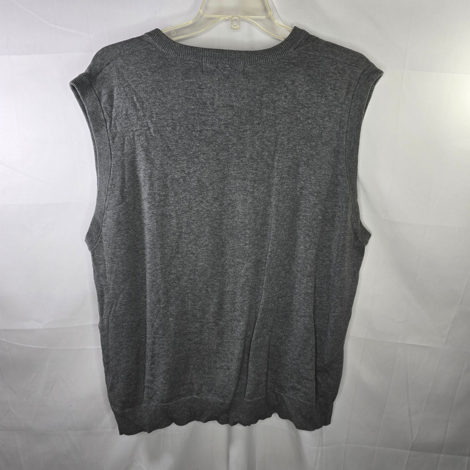 Oscar De La Renta Oscar de la Renta Cotton Gray Argyle Sweater Vest Size XL Size US XL / EU 56 / 4 - 5 Thumbnail