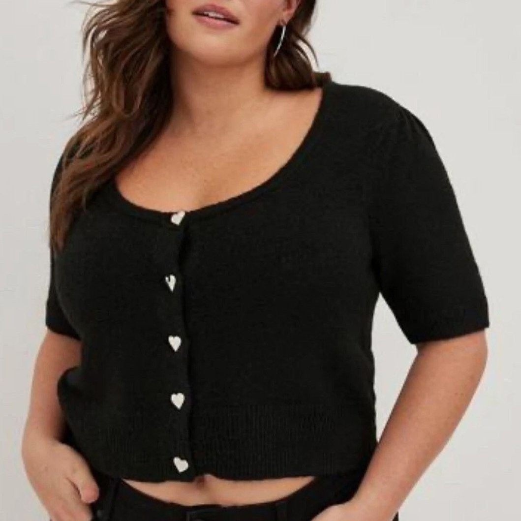 Corridor Torrid Womens Cropped Cardigan Sweater Plus Size 2X Heart Size XXL / US 16-18 / IT 52-54 - 1 Thumbnail