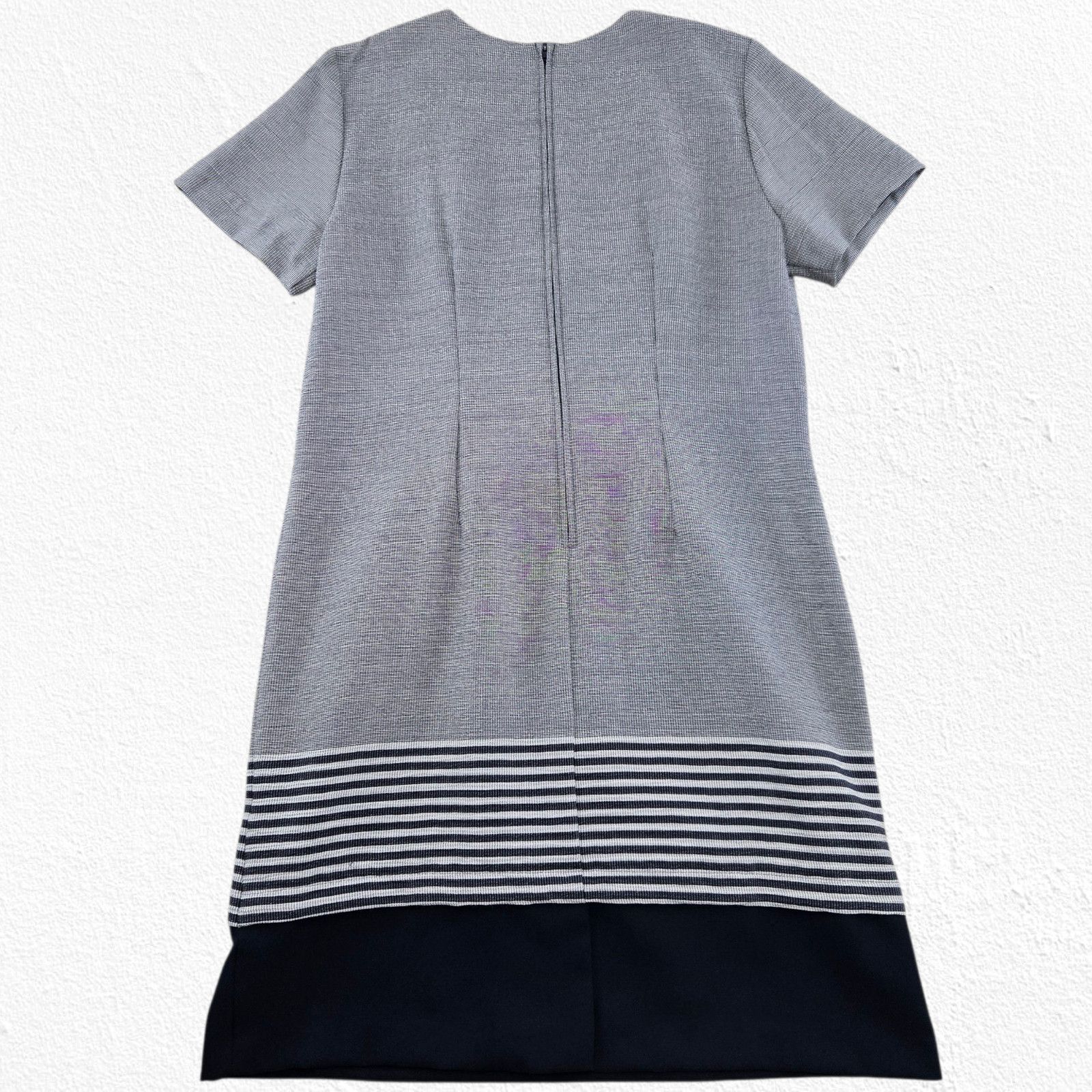 Vintage Vintage Navy Gray Houndstooth Office Dress Size Large Size L / US 10 / IT 46 - 10 Thumbnail