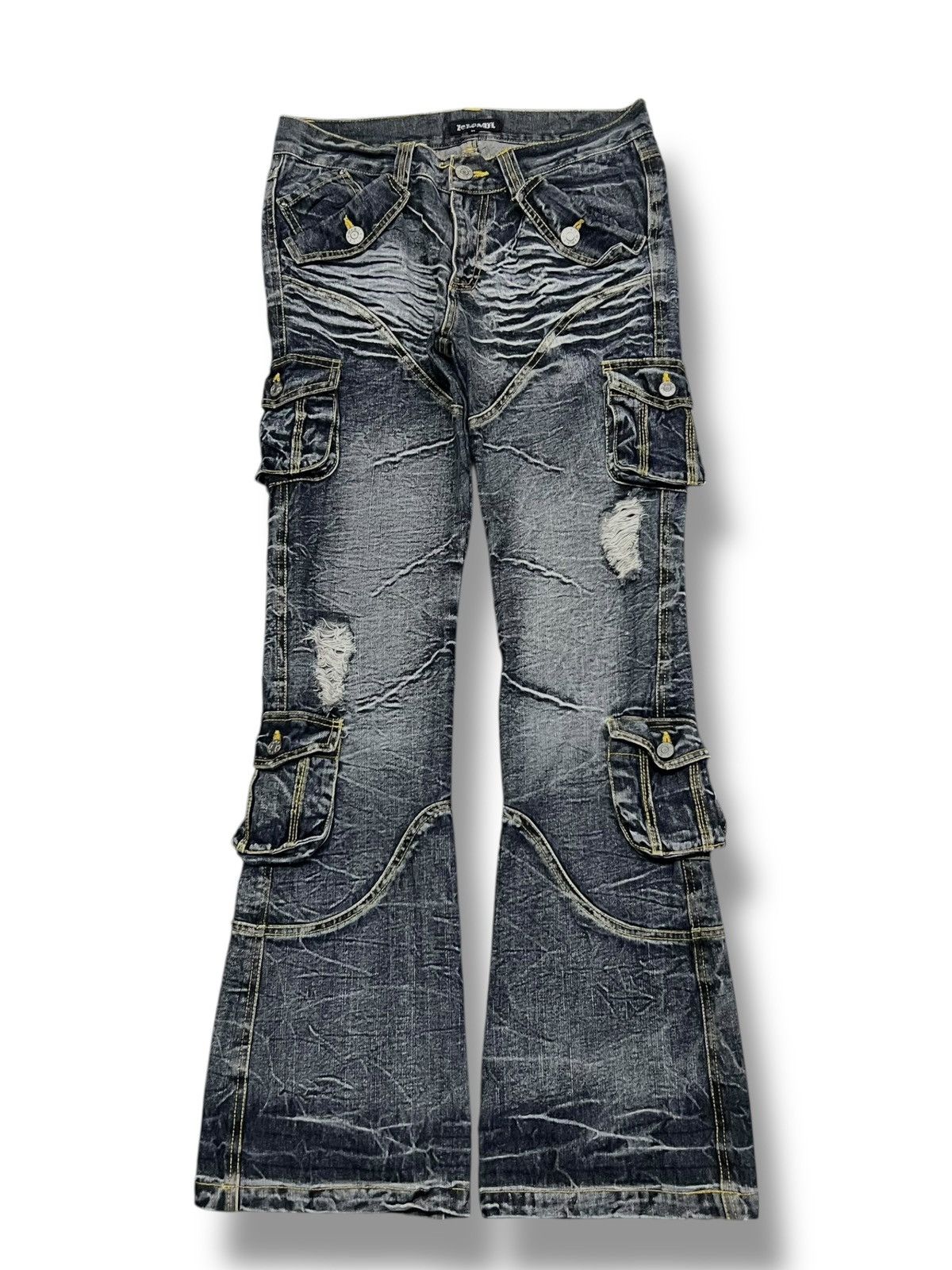 If Six Was Nine Flared Vintage Japanese Denim Zerosail Multi cargo pockets Size US 32 / EU 48 - 2 Thumbnail