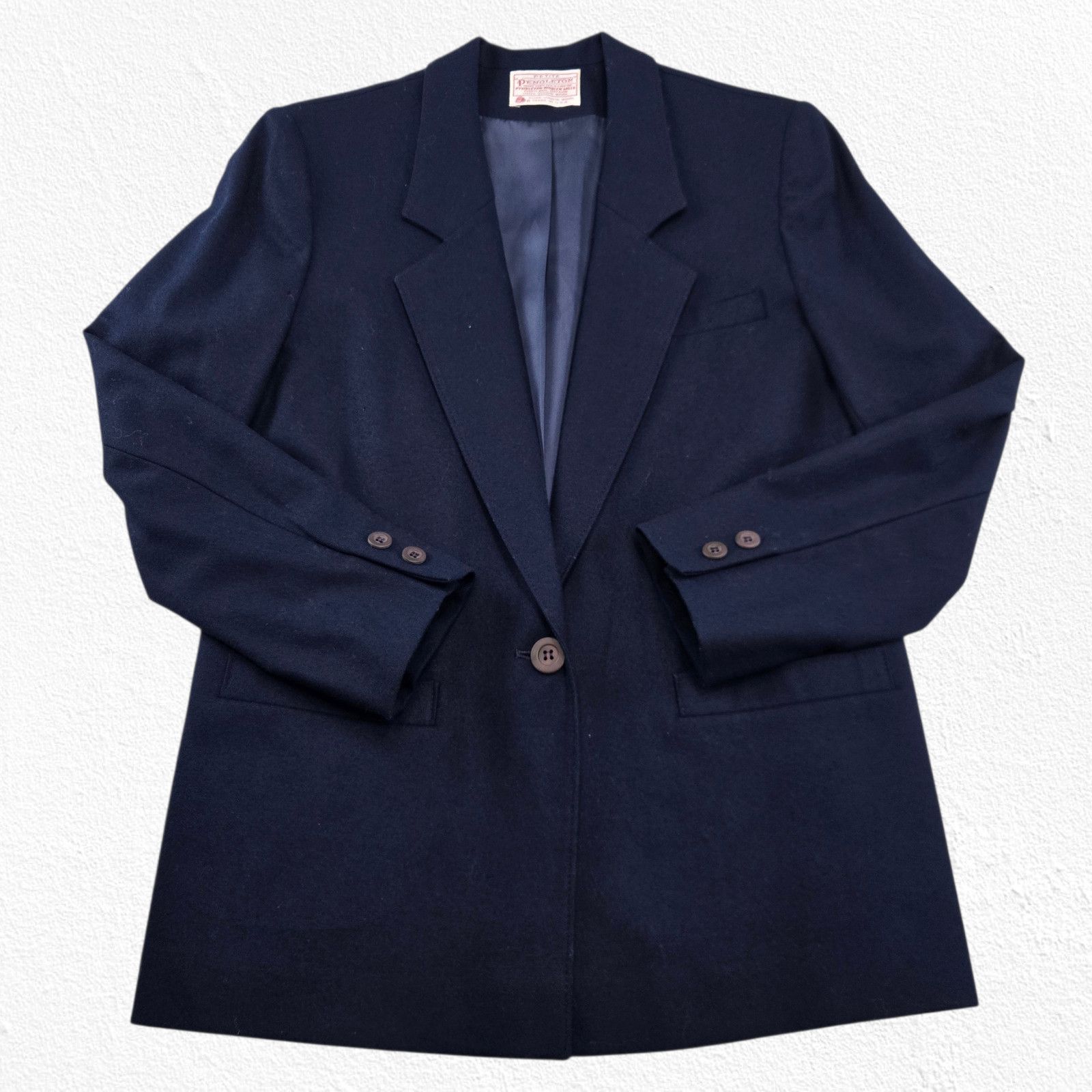 Pendleton 1980s Pendleton Petite Navy Wool Blazer Made USA Size 6P Size M / US 6-8 / IT 42-44 - 2 Thumbnail