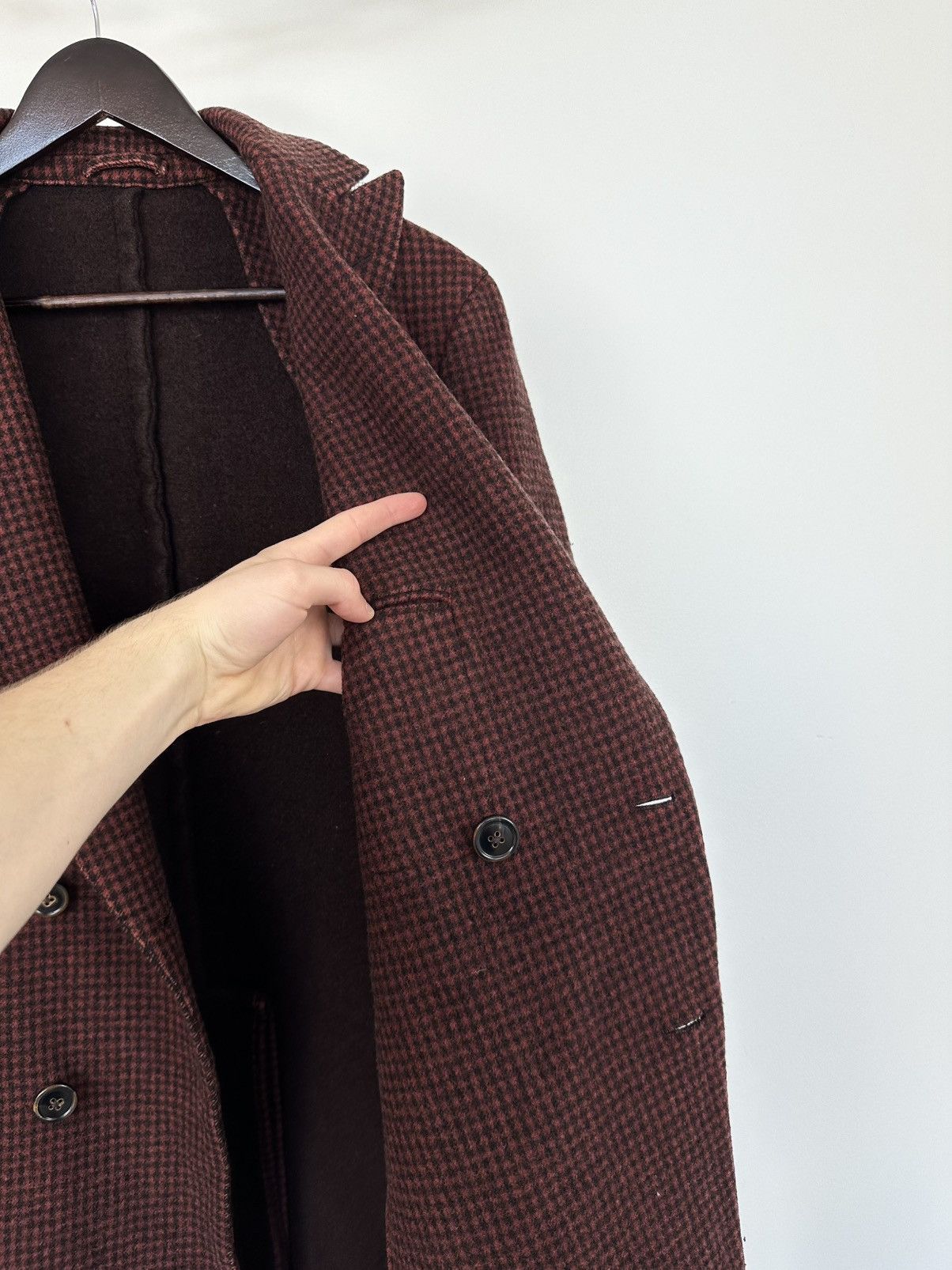 Lardini Vintage 90s Lardini Loro Piana Ing Double Breasted Wool Coat Size US M / EU 48-50 / 2 - 13 Thumbnail