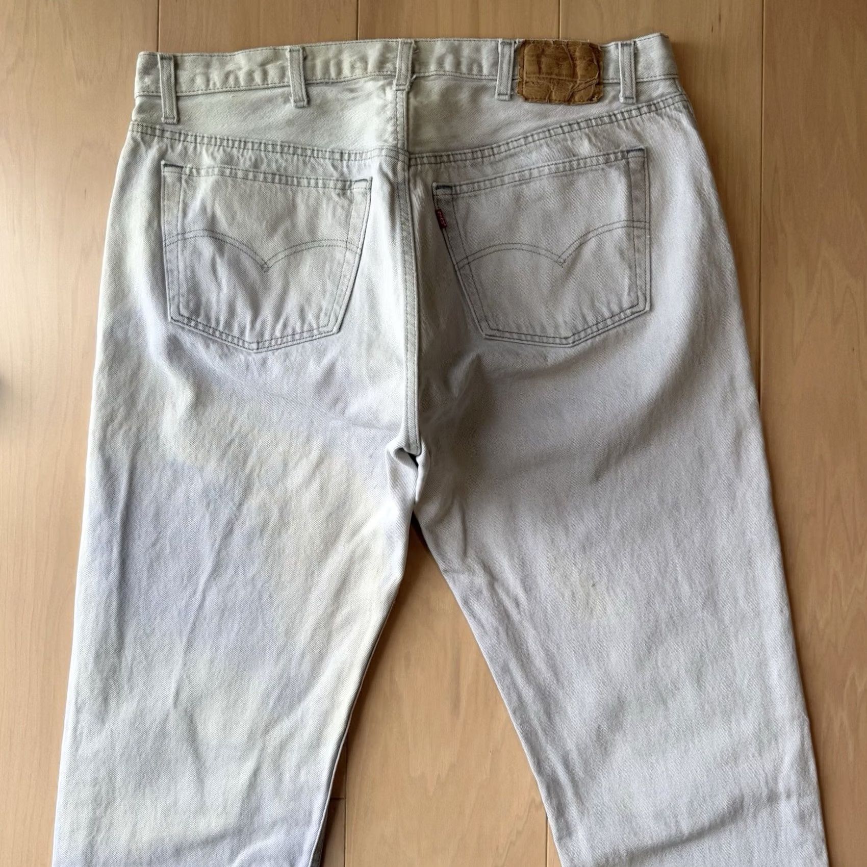 Levi's VINTAGE Levis 501 Jeans 37 Gray Light Wash 80s Made in USA Workwear Non Selvedge Size US 37 - 7 Thumbnail