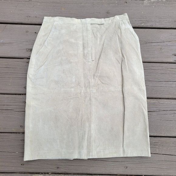 Vintage Vintage 90s y2k Bratz Tan Suede Leather High Waisted Midi Le Size 28" / US 6 / IT 42 - 1 Thumbnail
