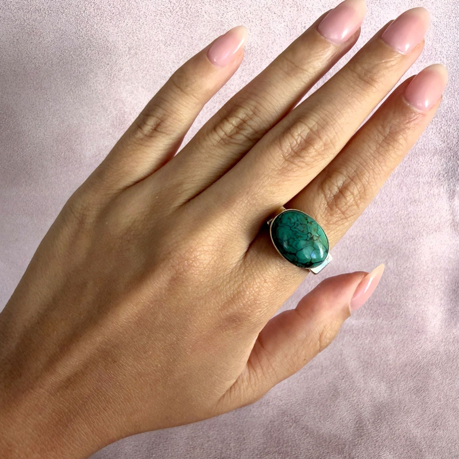 Sterling Silver sterling silver turquoise squared band ring size 8.75 Size ONE SIZE - 2 Thumbnail