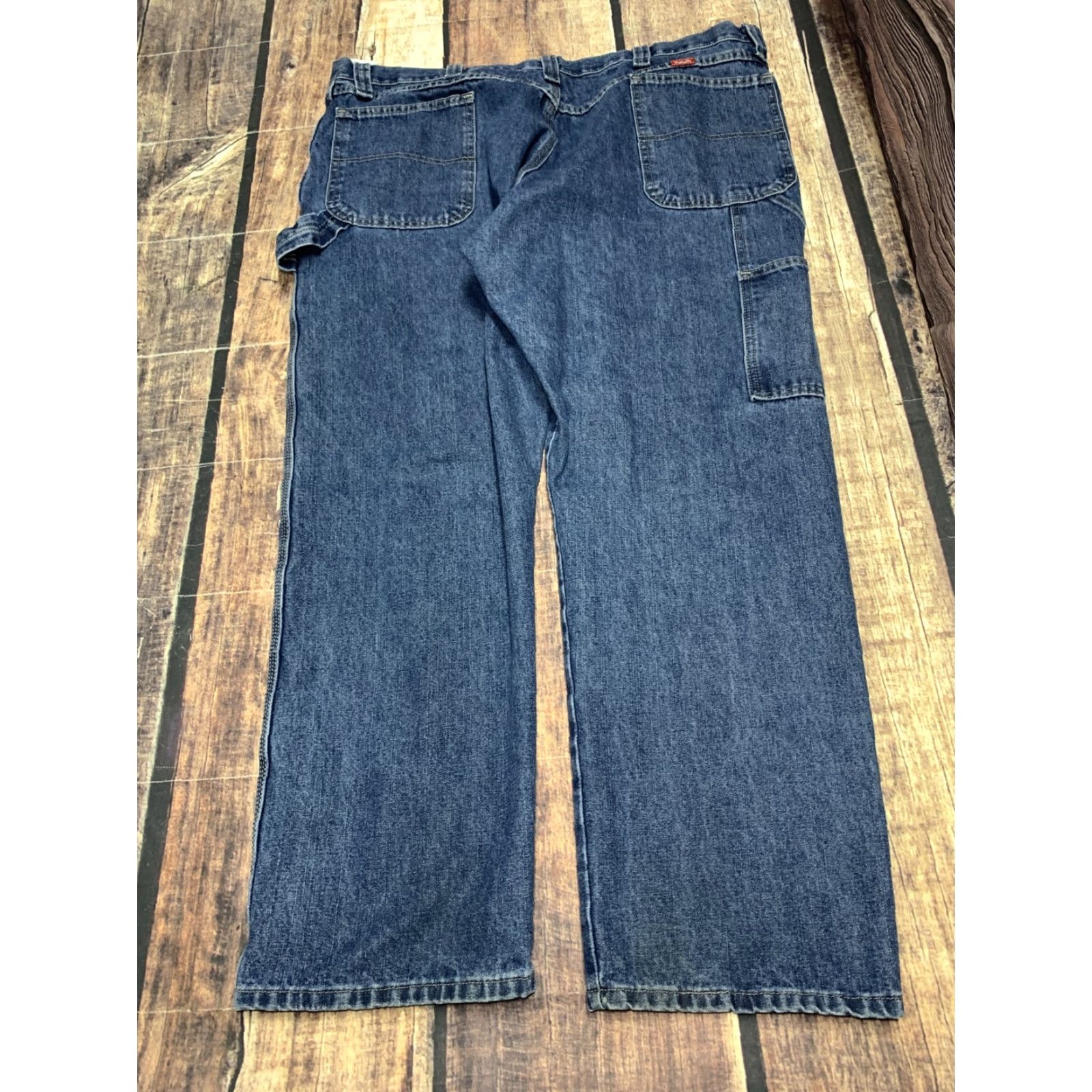 Wrangler VINTAGE Wrangler Carpenter Jeans Men 42x30 Work Pants Wrangler Denim Blue 40 30 Belt Loops Pockets Regular Rise Mid 10-12 In Mens Size US 42 / EU 58 - 4 Thumbnail