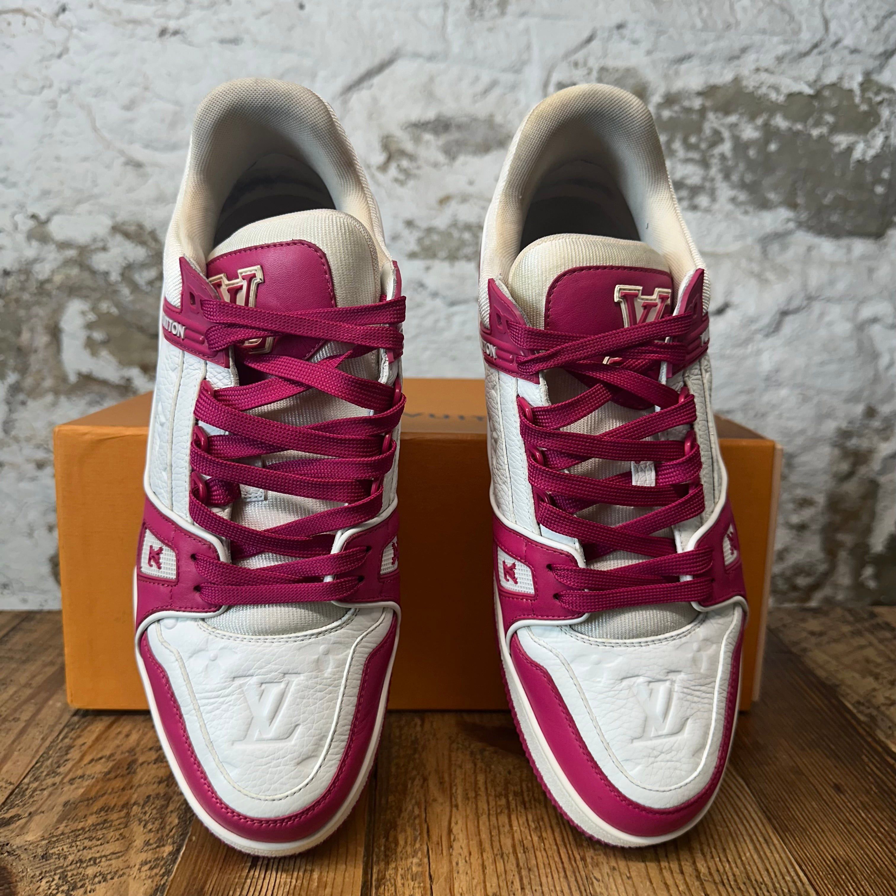 Louis Vuitton Louis Vuitton Pink White Trainer Sneaker Sz 11 (9.5LV) Size US 11 / EU 44 - 3 Thumbnail