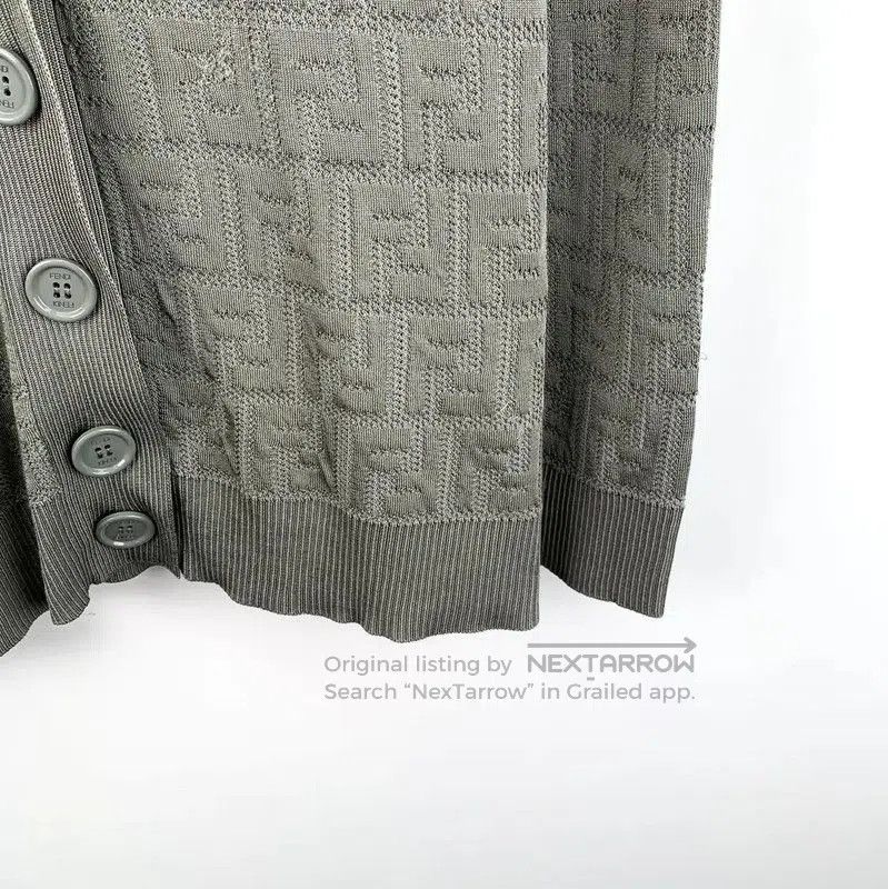 Fendi Fendi Gray Double F Logo Long Sleeve Cardigan . Size M / US 6-8 / IT 42-44 - 3 Thumbnail