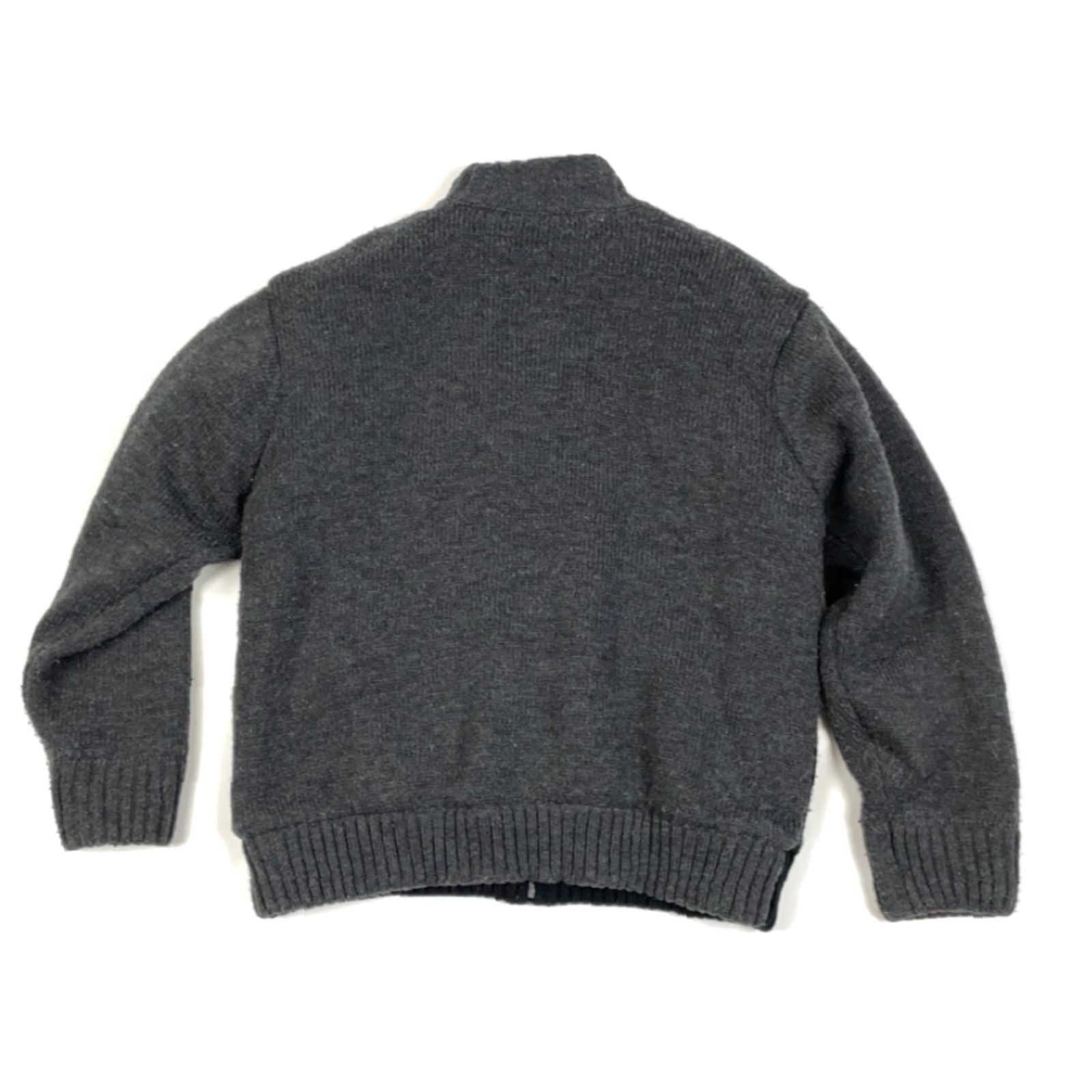 Vintage Icelandic Sherpa Lined Zip Sweater Adult XL Gray Black Geometric Chunky Knit Size US XL / EU 56 / 4 - 2 Thumbnail