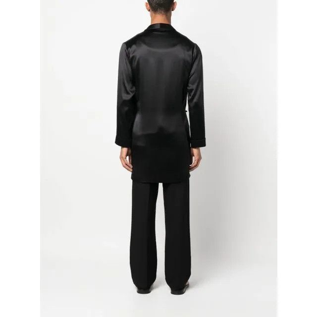 Saint Laurent Paris o1bcso1str1024 Belted Jacket in Black Size US L / EU 52-54 / 3 - 4 Thumbnail