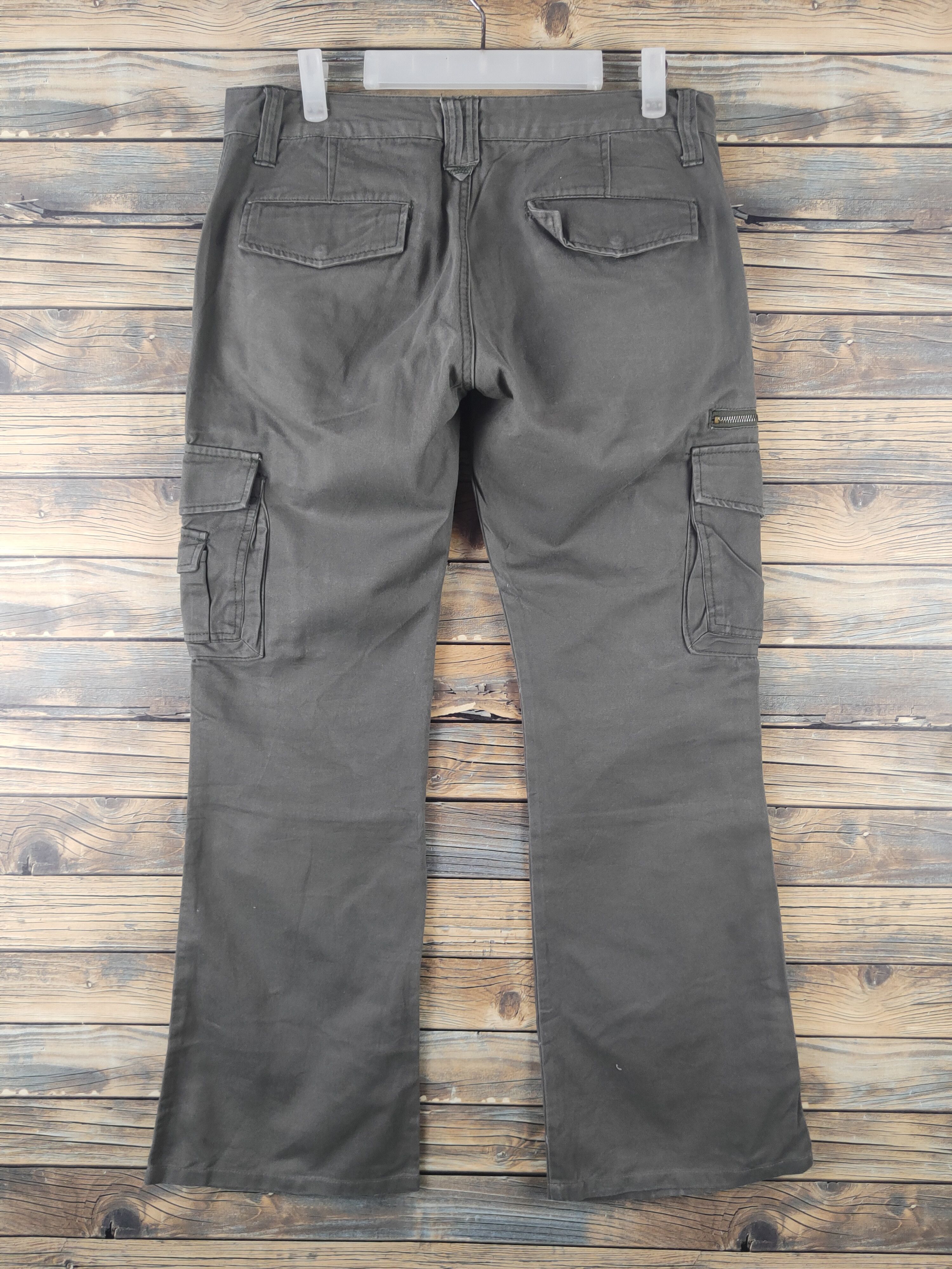 Japanese Brand DL Root Three Dark Olive Multipocket Cargo Pants #1911 Size 33" - 7 Thumbnail
