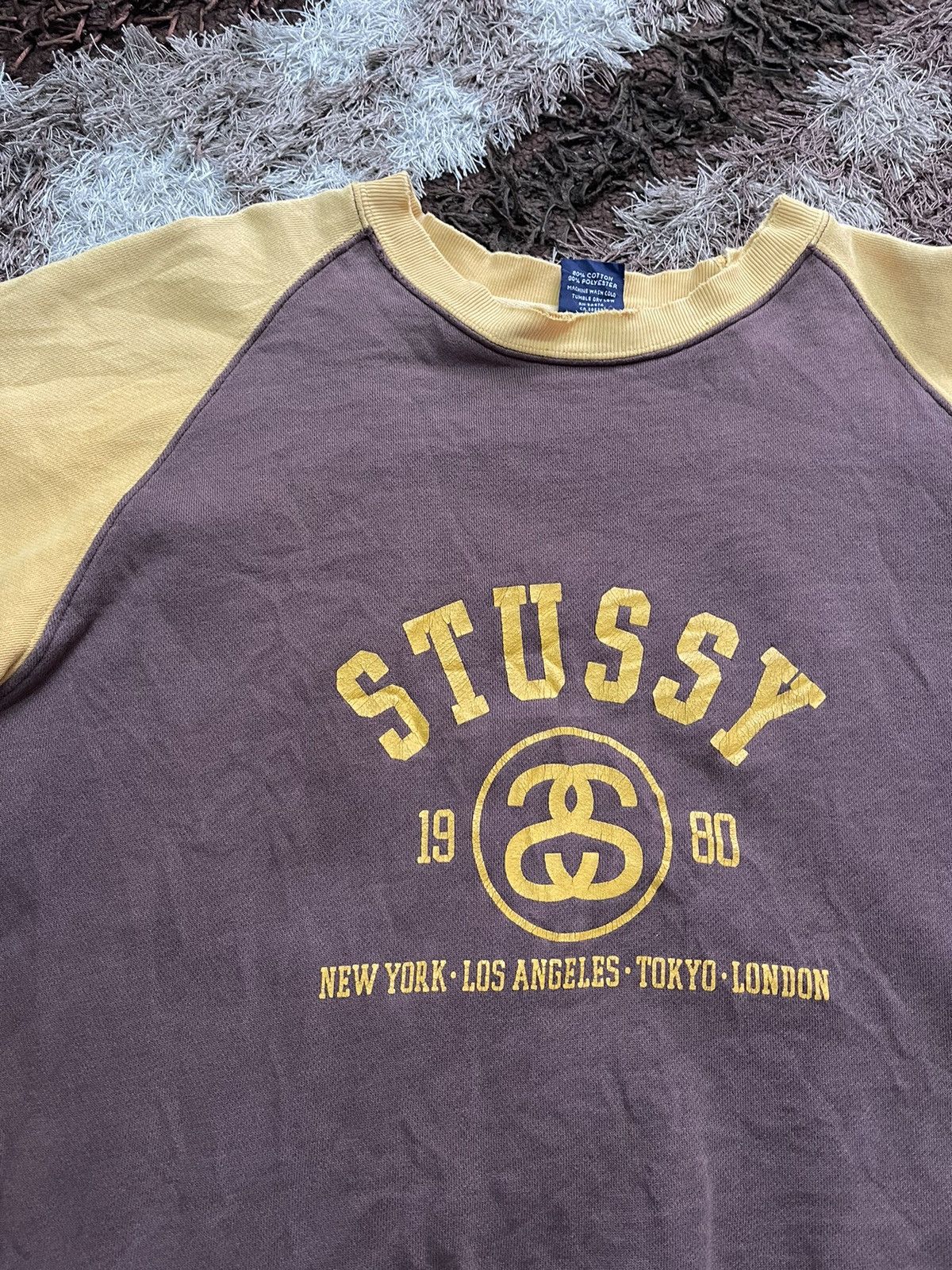 Stussy VINTAGE DISTRESSED STUSSY TOUR TEE VERY RARE Size US M / EU 48-50 / 2 - 2 Thumbnail