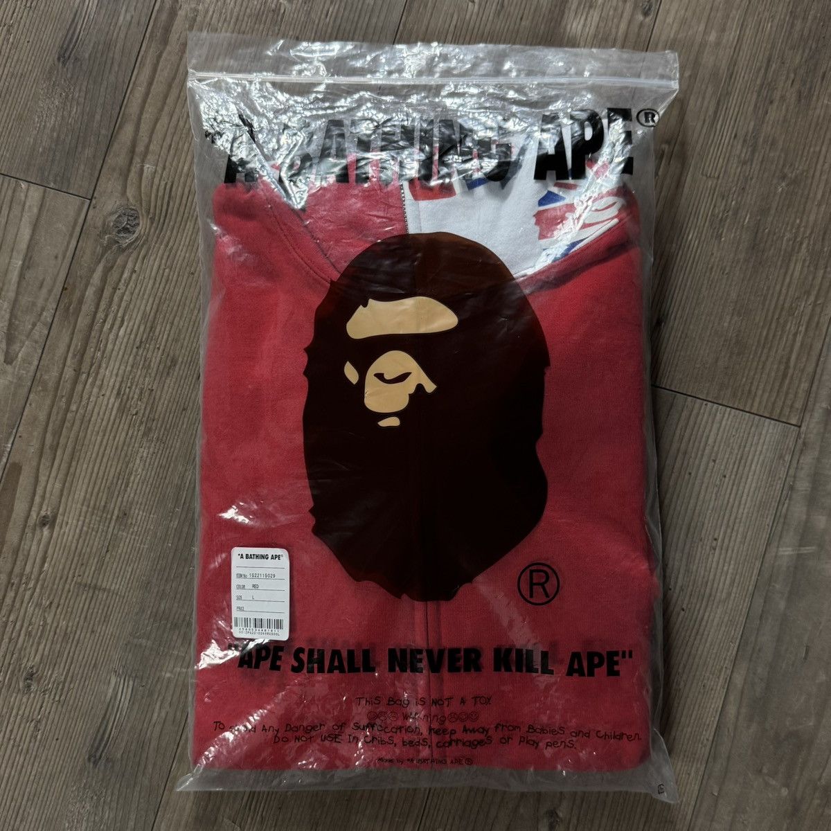 Bape Bape London Union Jack Shark Full Zip Hoodie Red 2020 Size US L / EU 52-54 / 3 - 3 Thumbnail