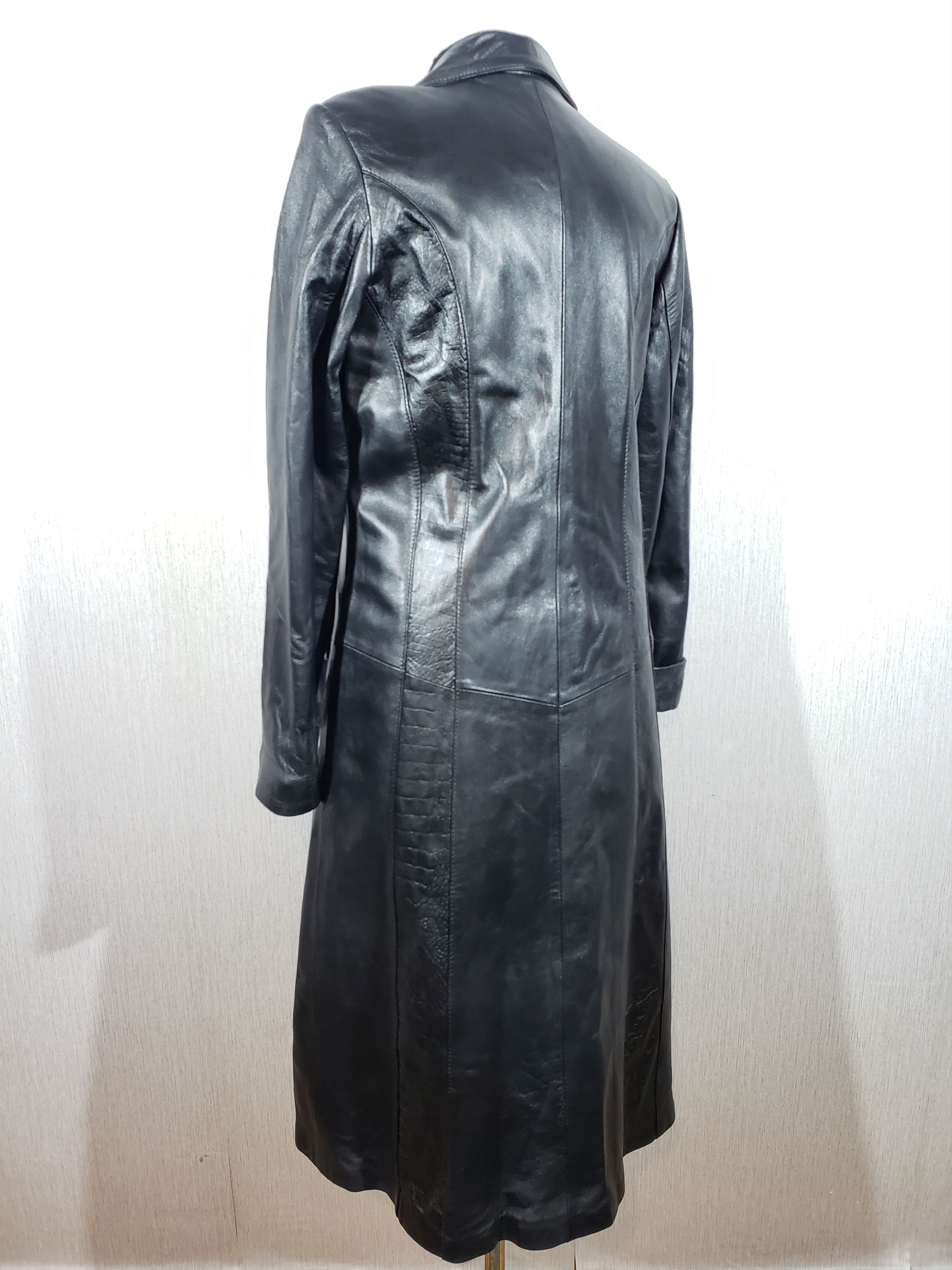 Other Stylish women's long leather jacket. Size L / US 10 / IT 46 - 6 Thumbnail