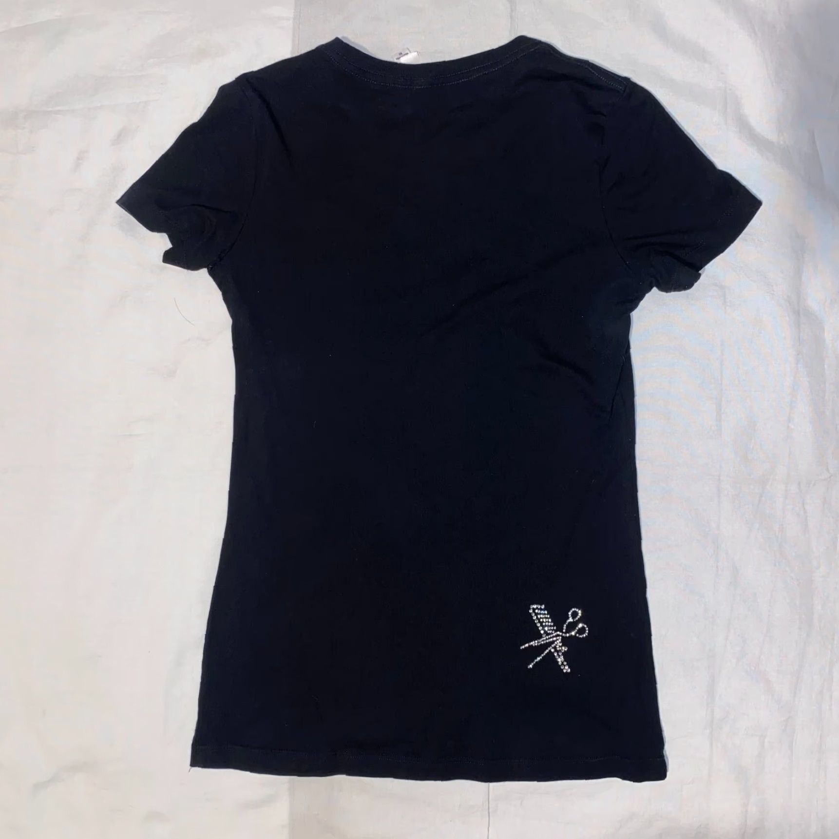 Bell Funny Tshirt Cosmetologist Logo Black S Rhinestone Crystal I Tease & Blow Size S / US 4 / IT 40 - 6 Thumbnail