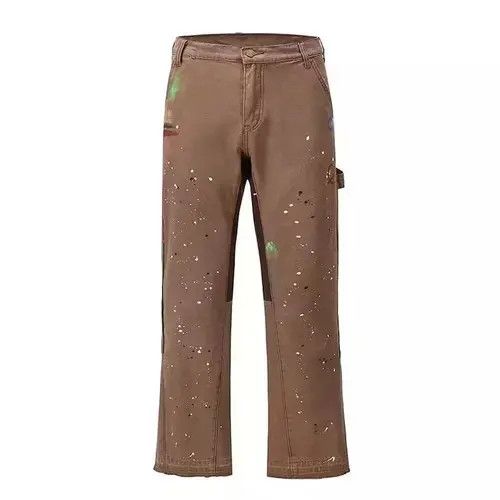 Jean Paint Splattered Detail Patchwork Cargo Flared Pants Size US 30 / EU 46 - 4 Thumbnail