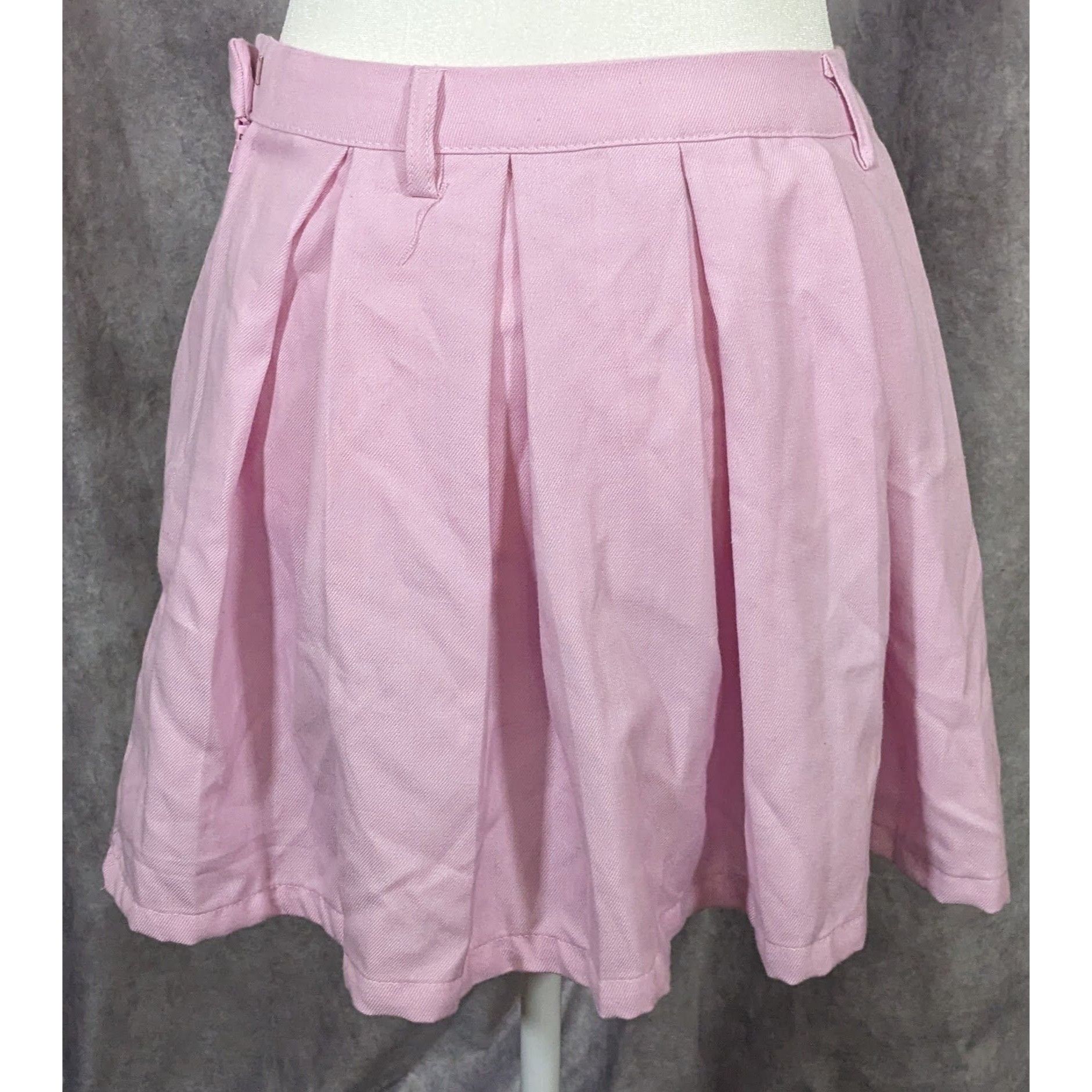 Other Pastel Goth Bubblegum Pink Pleated Pocket Skirt Size 29" - 5 Thumbnail