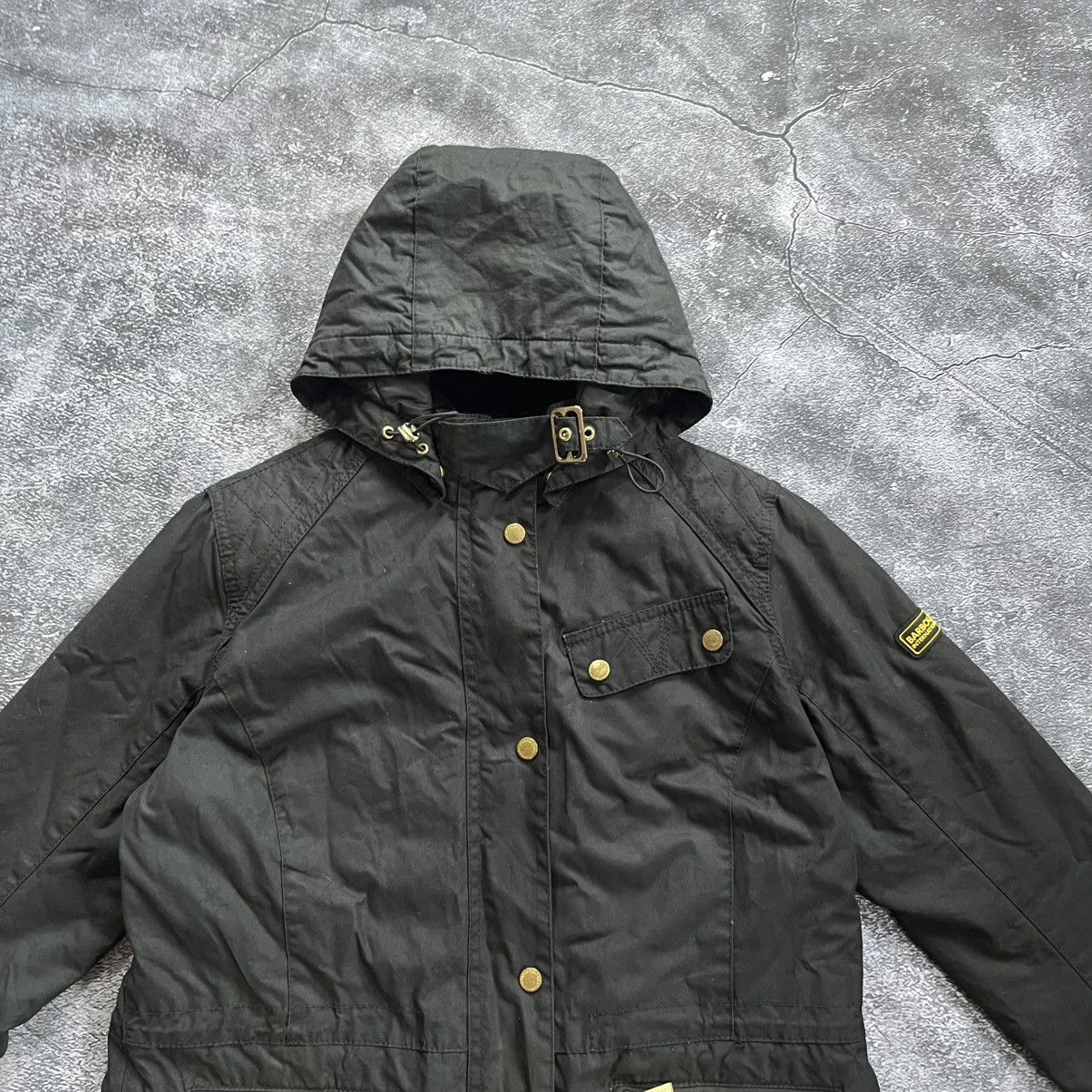 Barbour BARBOUR International Women's Hoodless Katana Wax Parka Size L / US 10 / IT 46 - 2 Thumbnail