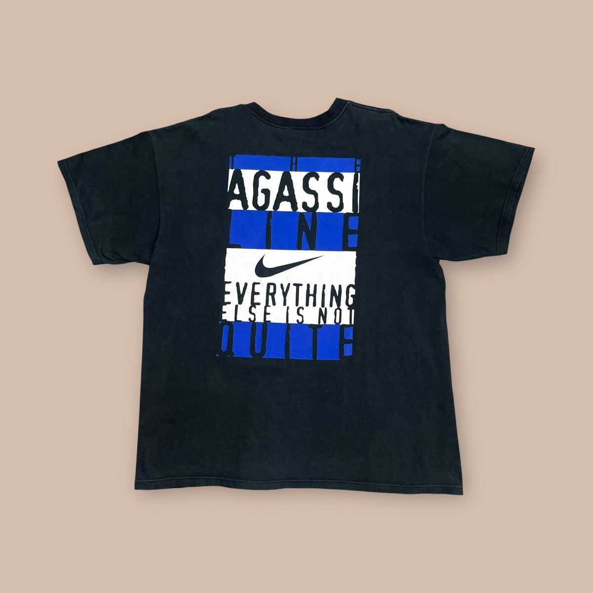 Nike Vintage 2000s Nike Agassi "EVERYTHING ELSE IS NOT QUITE" Tee Size US XL / EU 56 / 4 - 3 Thumbnail