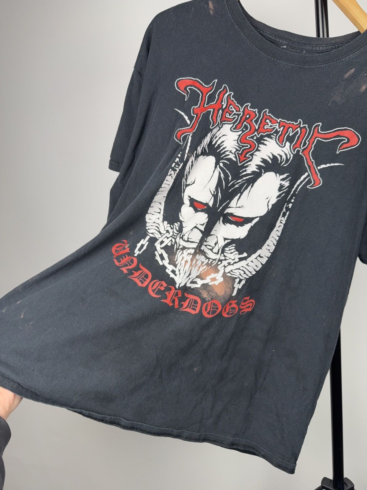 Band Tees 00s Heretic Underdogs Metal Band Graphic T Shirt Distressed Size US XL / EU 56 / 4 - 8 Thumbnail