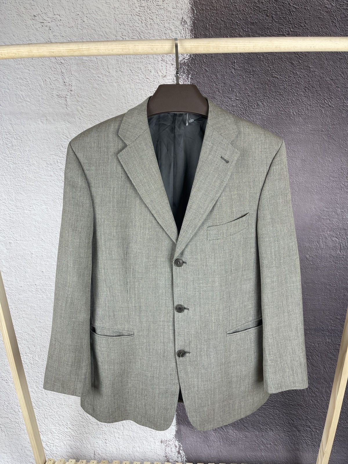 Vintage Yves Saint Laurent pour homme grey 3 button blazer Size 44R - 2 Thumbnail