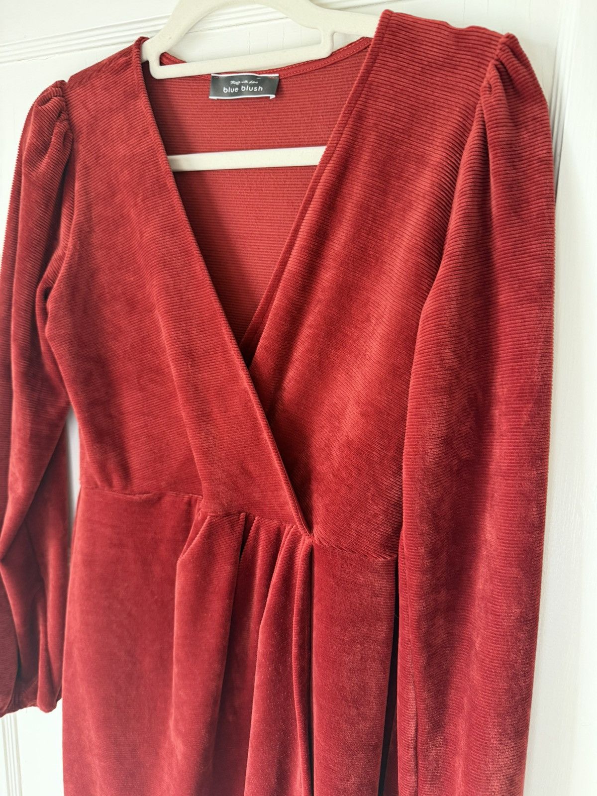 Other Blue Blush Deep Red / Terracotta Long Sleeve Dress Size M / US 6-8 / IT 42-44 - 4 Thumbnail