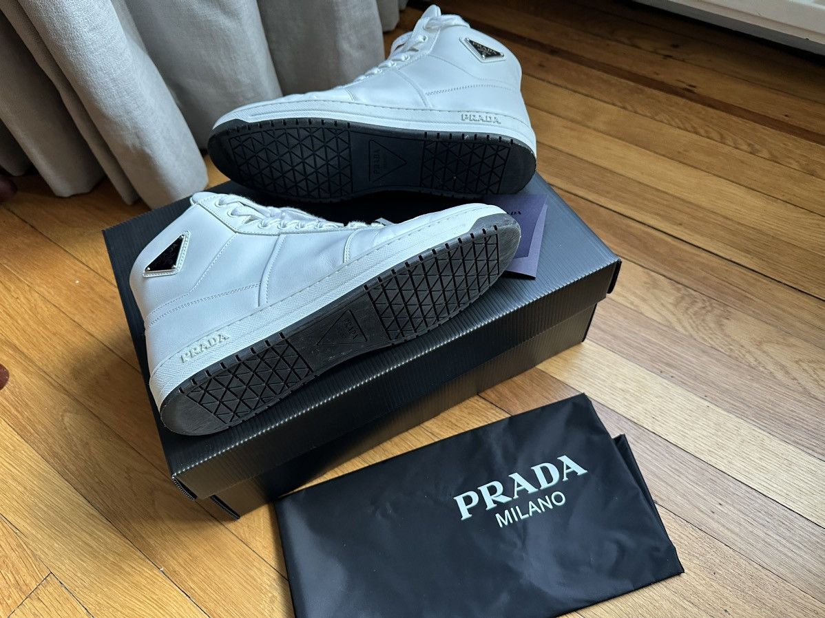 Prada Prada triangle logo Downtown Hi-Top Sneakers Size US 7 / EU 40 - 2 Thumbnail