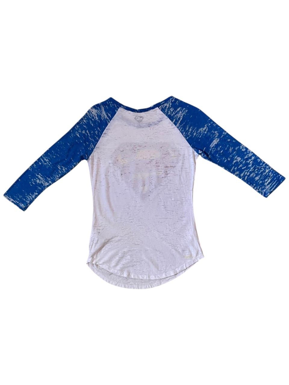 DC Comics SUPERMAN BIG LOGO RAGLAN LS T-SHIRT Size XS / US 0-2 / IT 36-38 - 2 Thumbnail