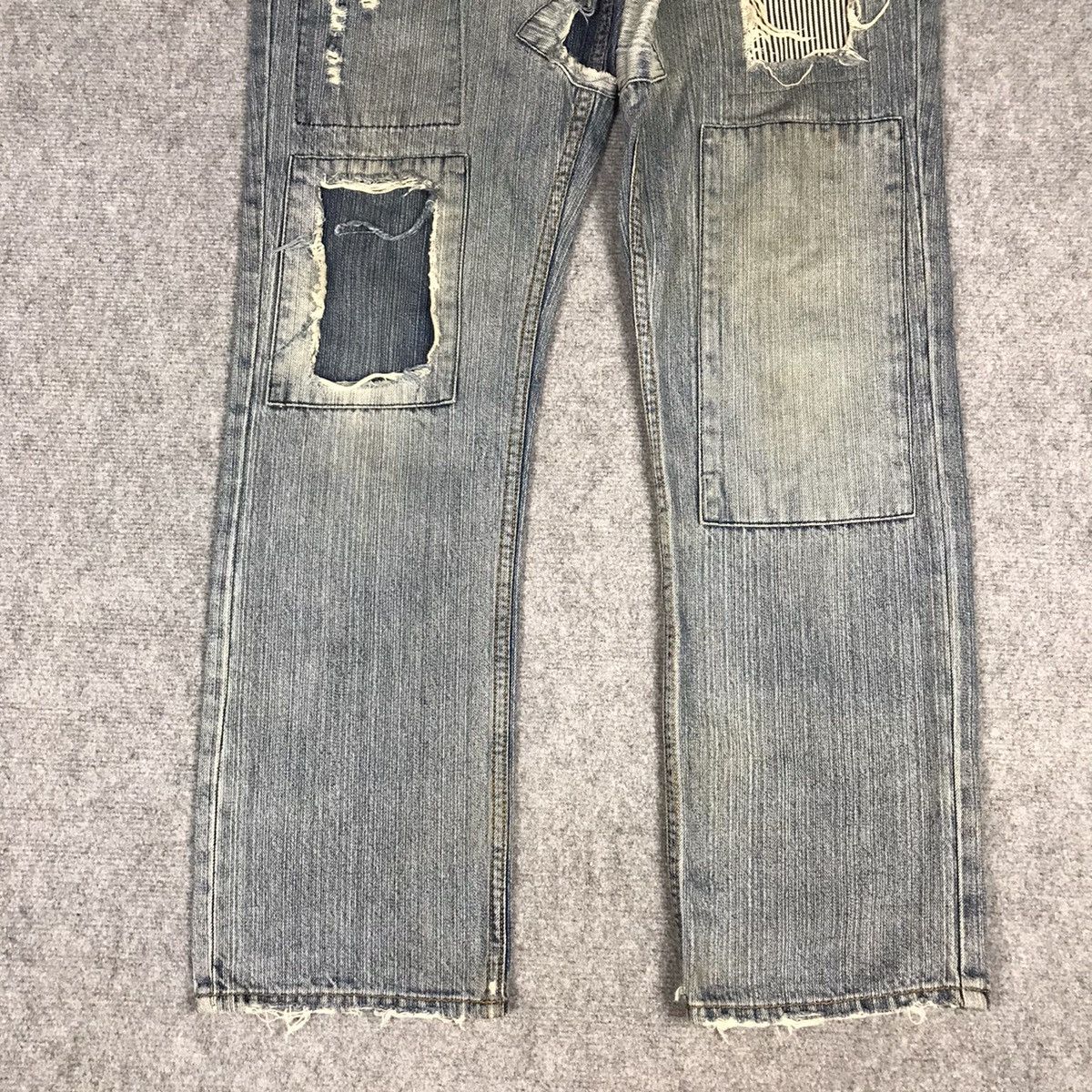 Japanese Brand JOGE MARTIN BAGGY DENIM PATCHWORK DISTRESSED JEANS PANTS Size US 32 / EU 48 - 2 Thumbnail