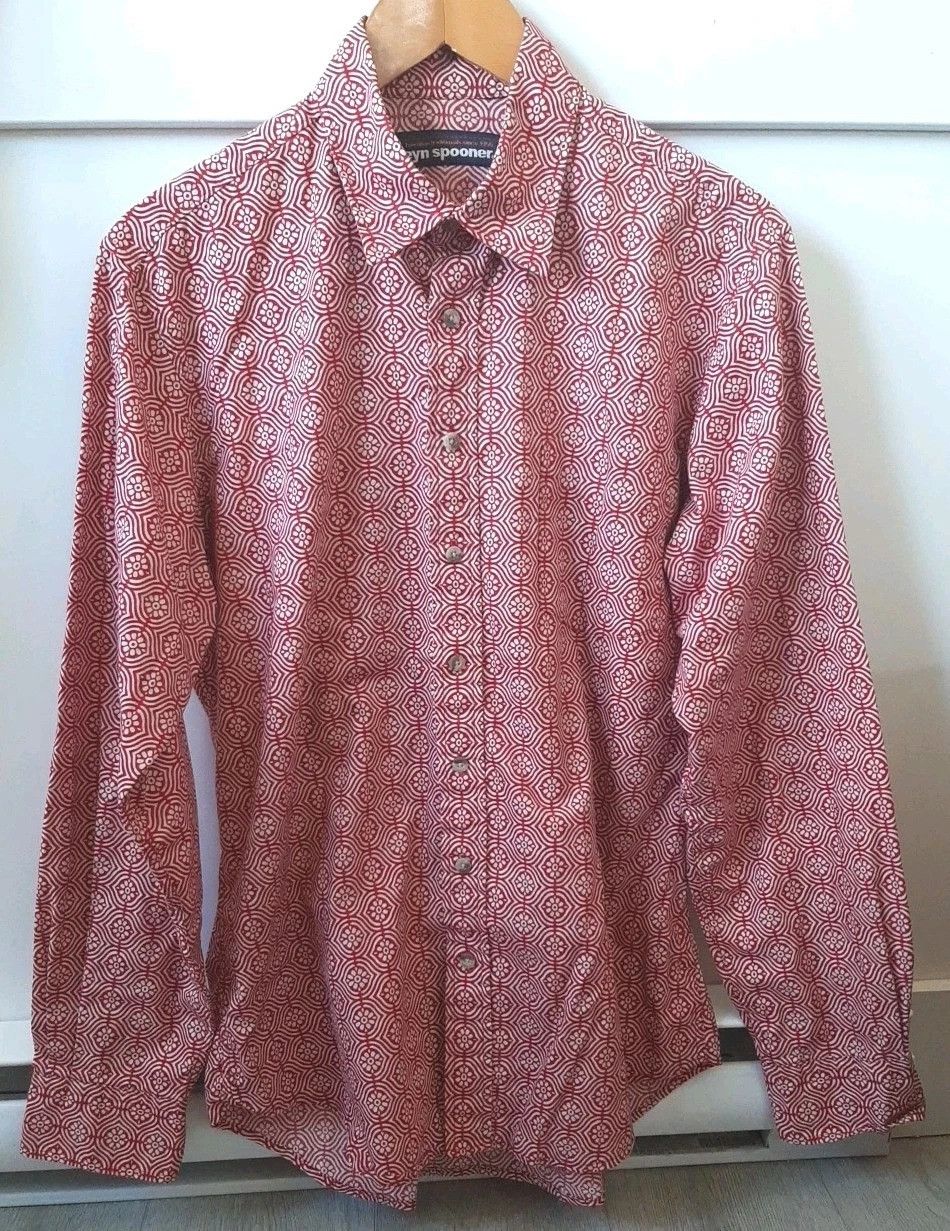 Reyn Spooner Reyn Spooner Geometric Flower Red Long Sleeve Hawaiian Size US L / EU 52-54 / 3 - 2 Thumbnail