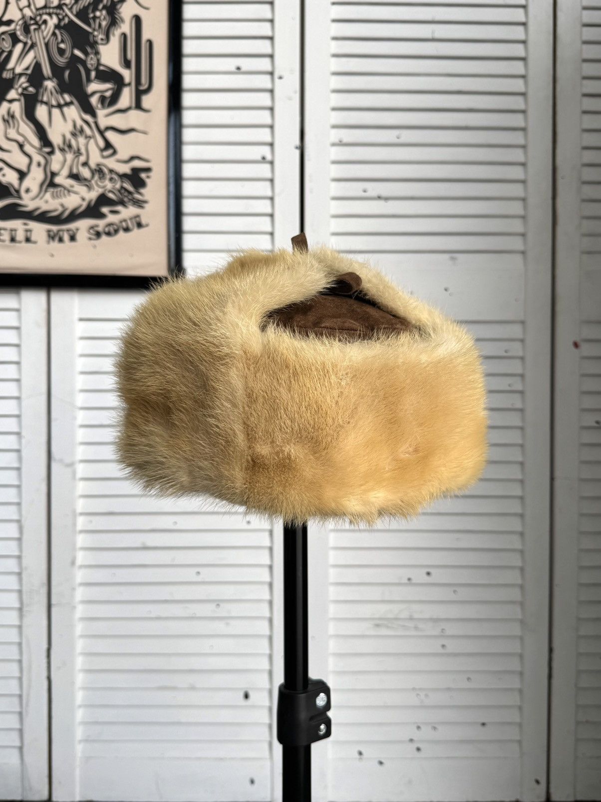 Vintage Vintage 1970s Suede & Fur Ushanka Trapper Hat Brown Size ONE SIZE - 8 Thumbnail